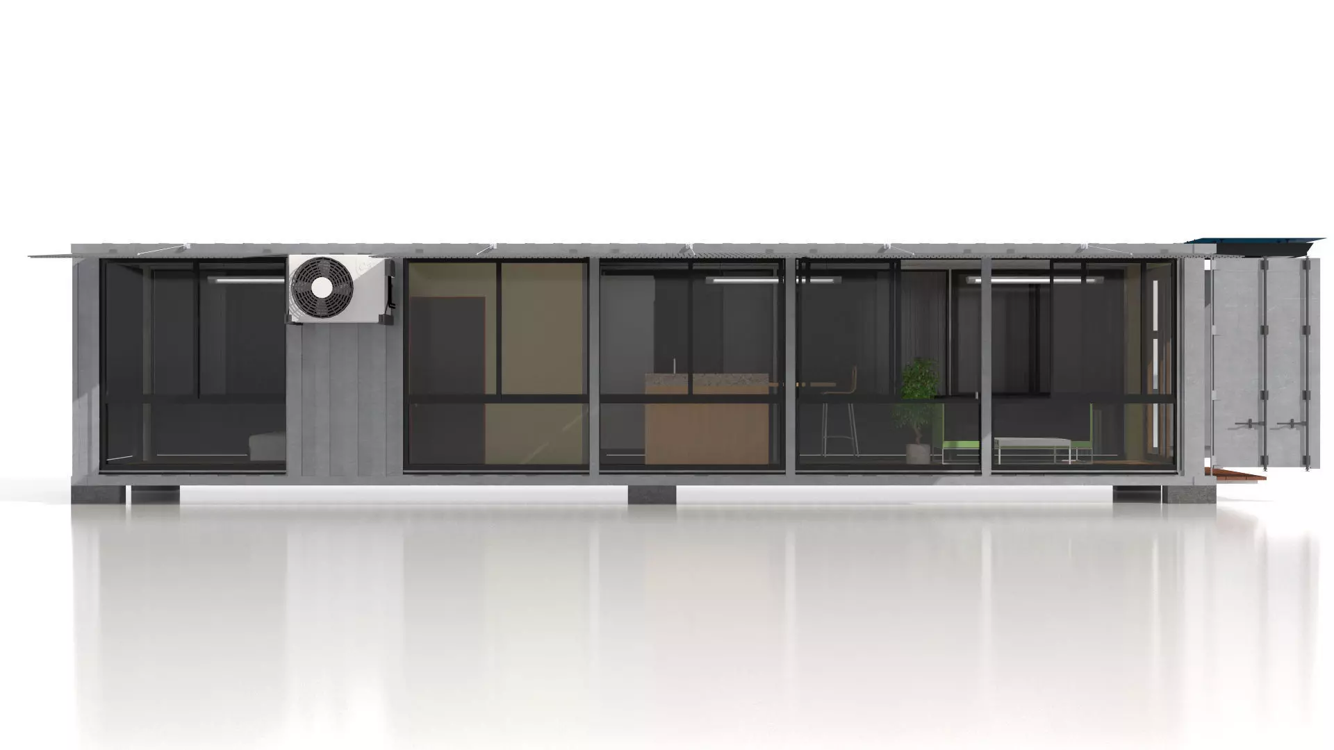 Container Glass House 3D model_11