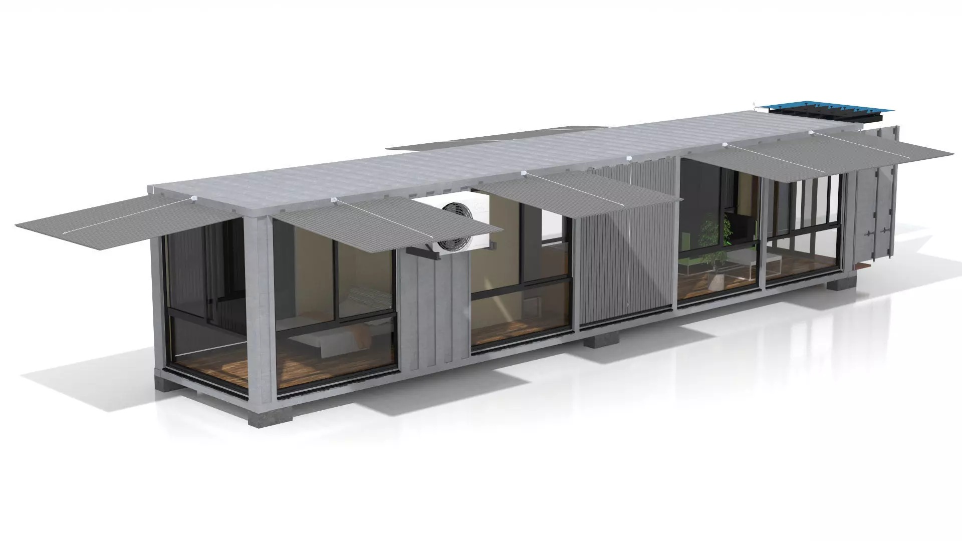 Container Glass House 3D model_7