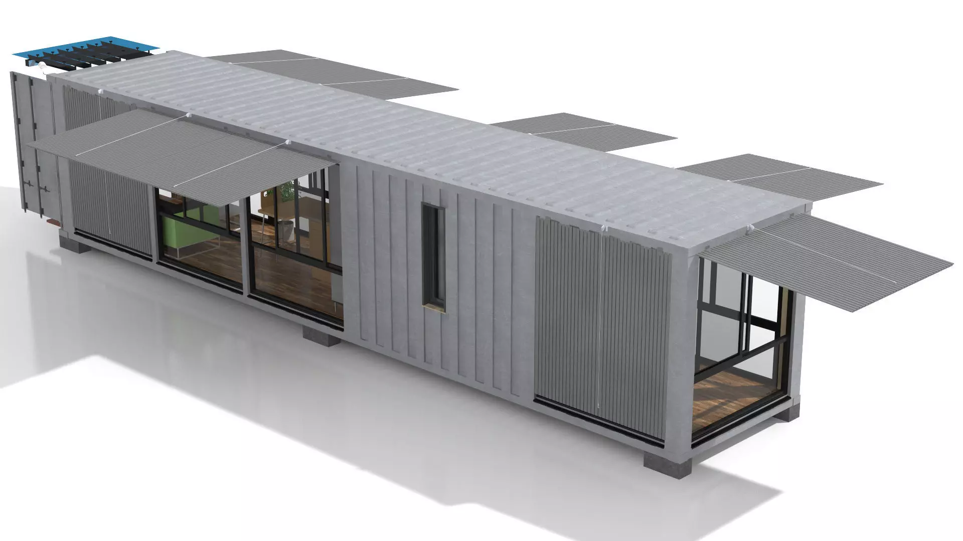 Container Glass House 3D model_8