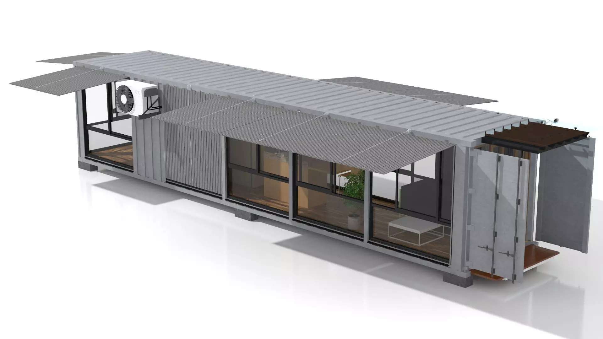 Container Glass House 3D model_0