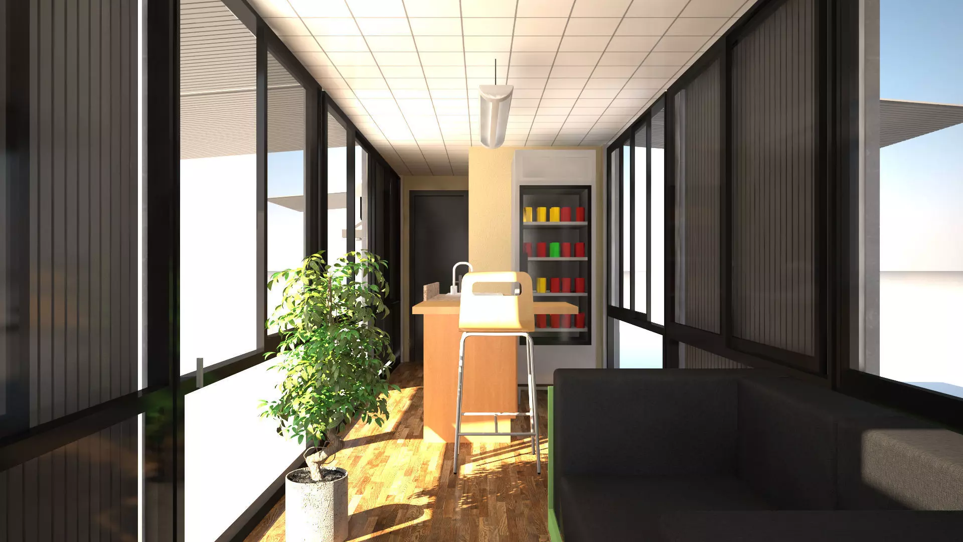 Container Glass House 3D model_13