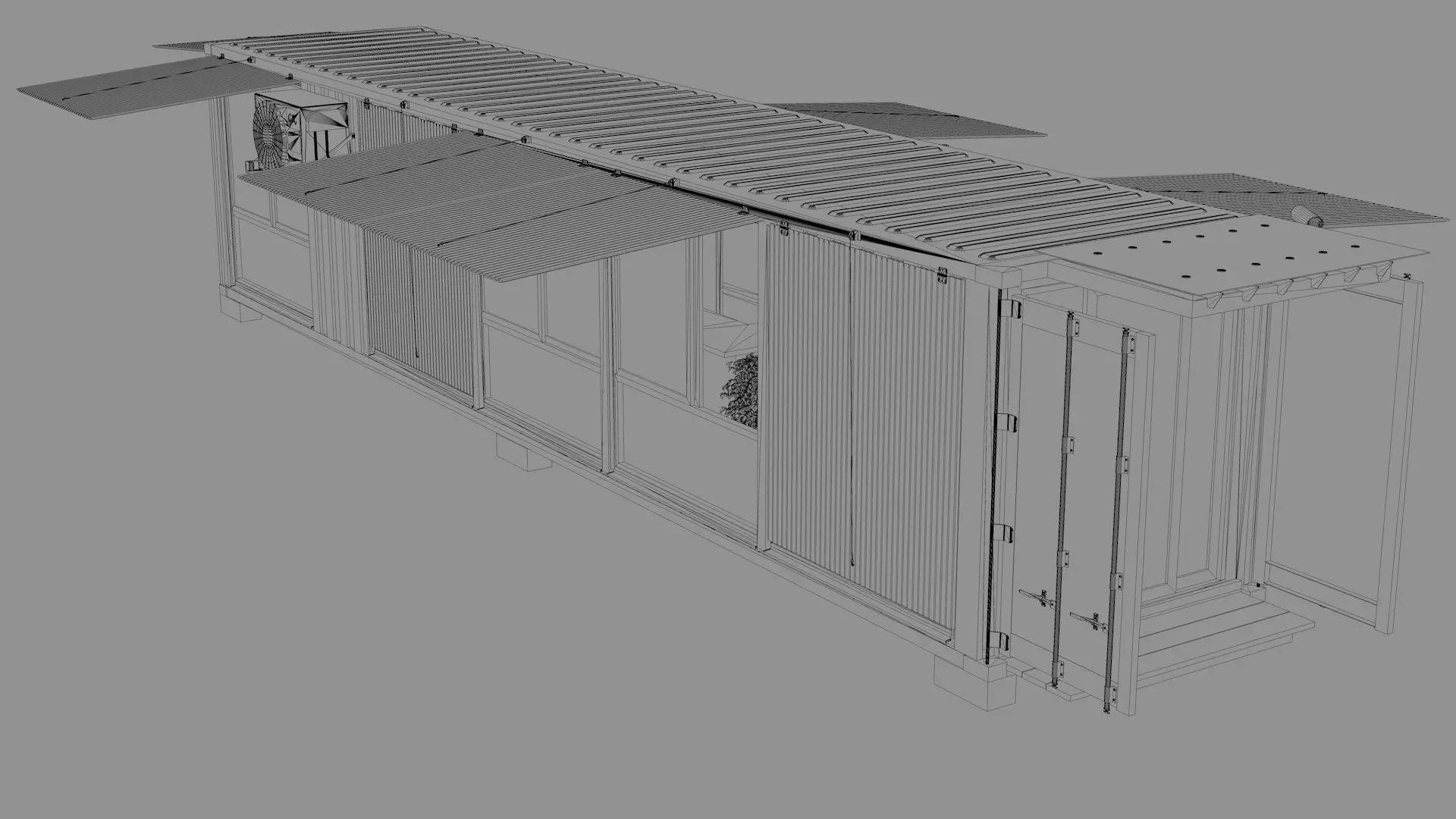 Container Glass House 3D model_14