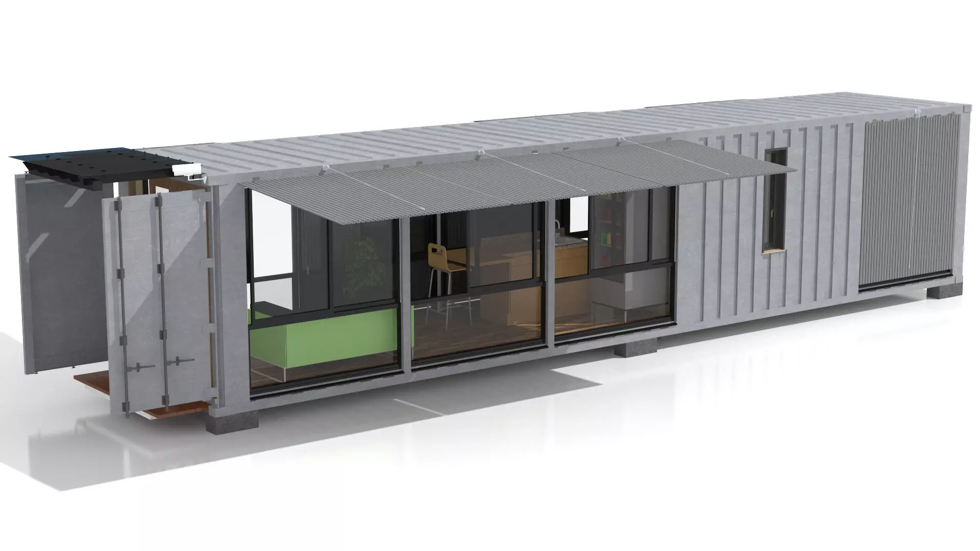 Container Glass House 3D model_9