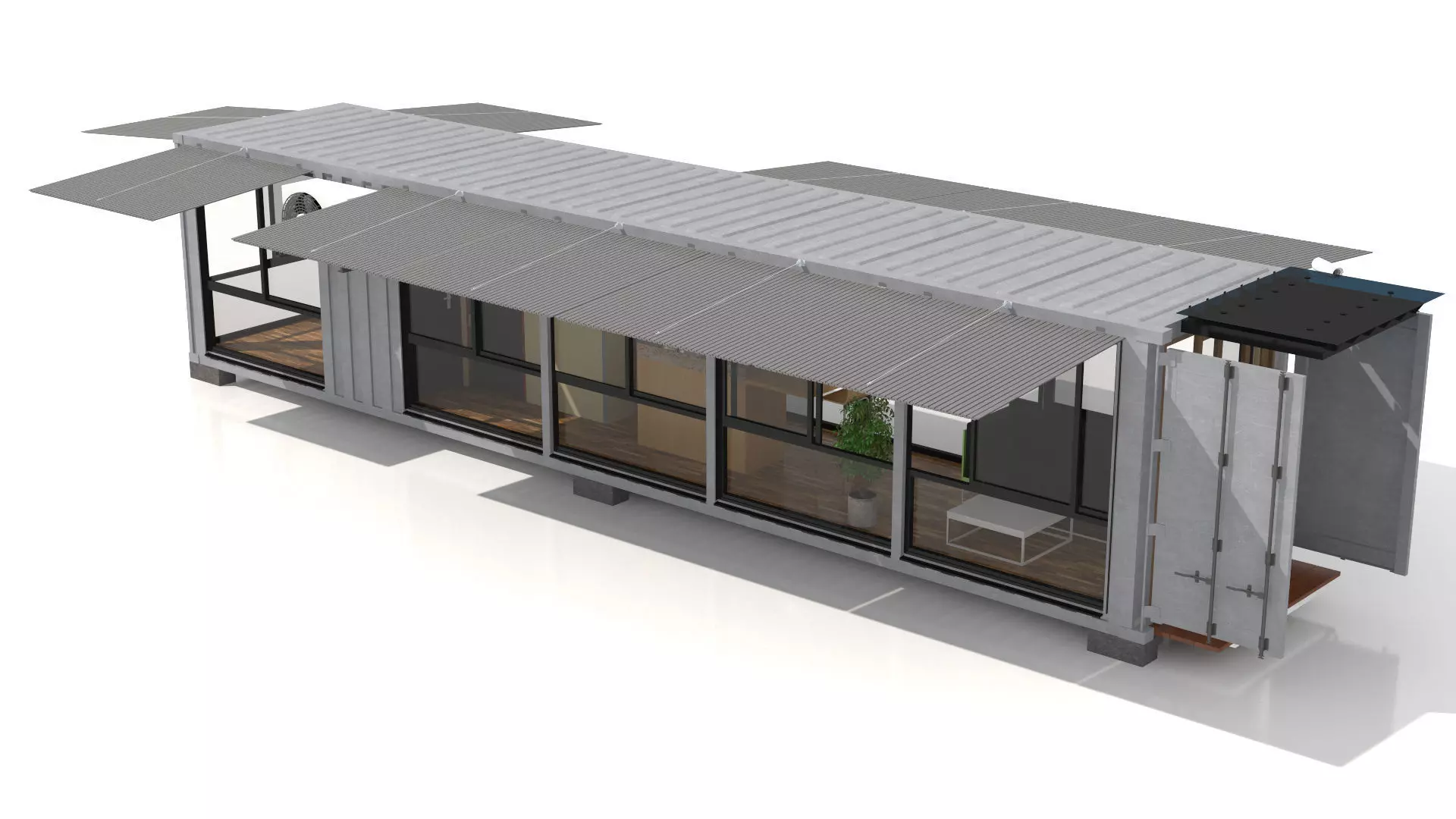Container Glass House 3D model_2