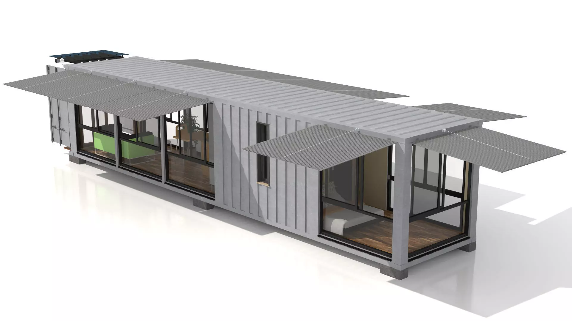 Container Glass House 3D model_12