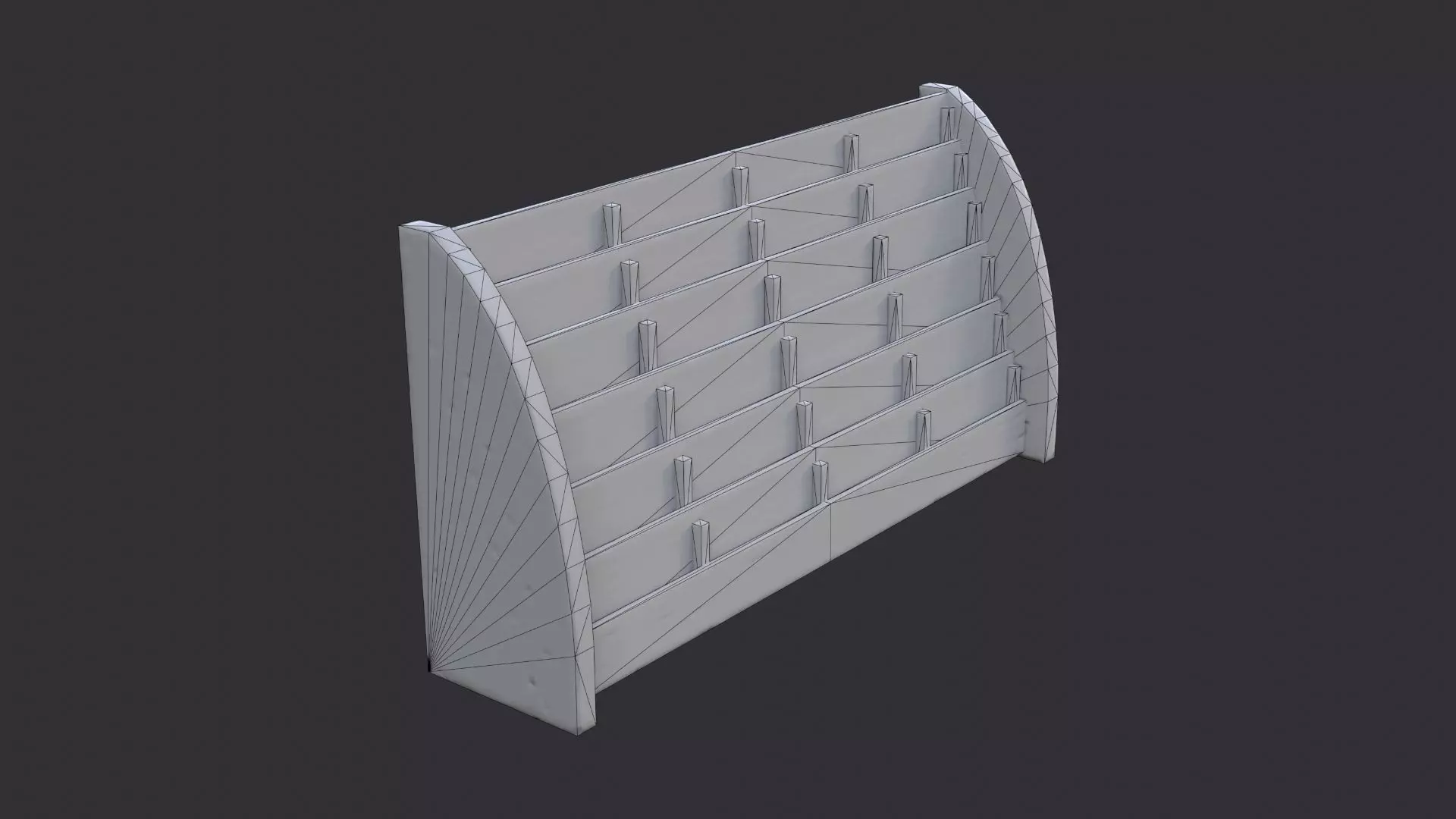 Postal Card Stand Display Low-poly 3D model_7