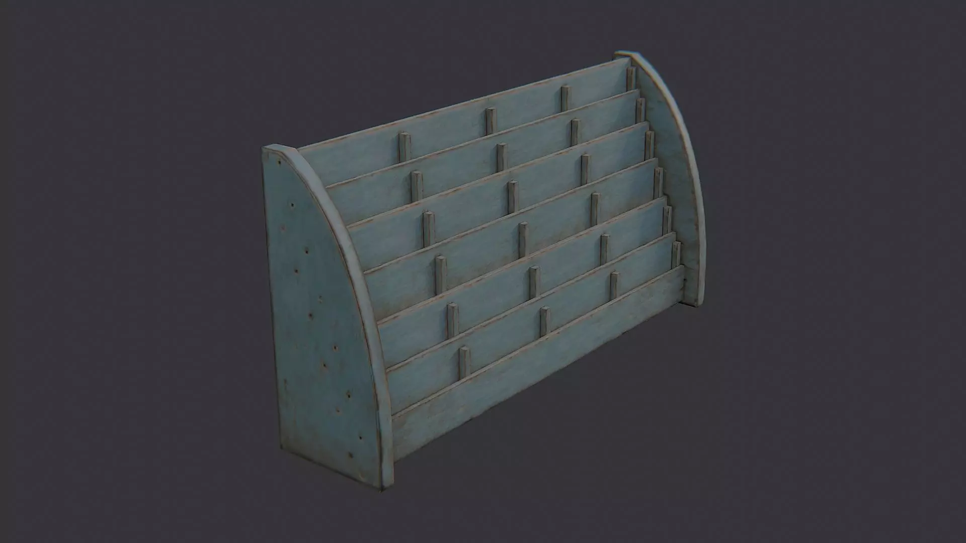 Postal Card Stand Display Low-poly 3D model_0