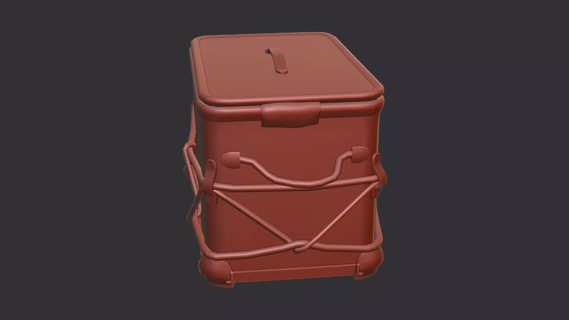 Wicker Basket with Lid Low-poly 3D model_6