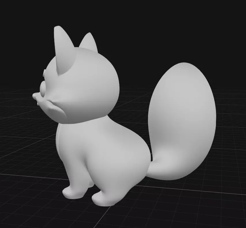 fox figurine 3D print model_3
