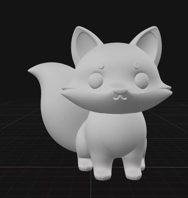 fox figurine 3D print model_1