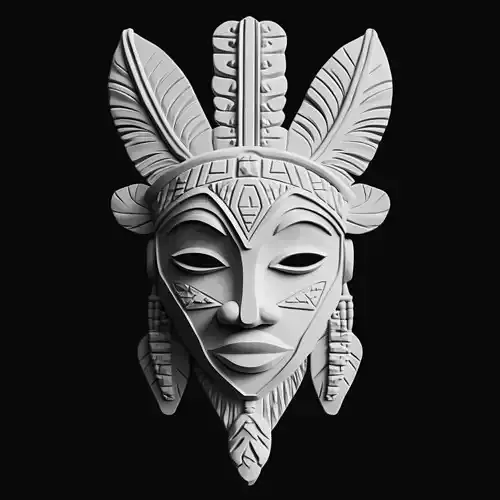 African Tribal Mask Sculpture