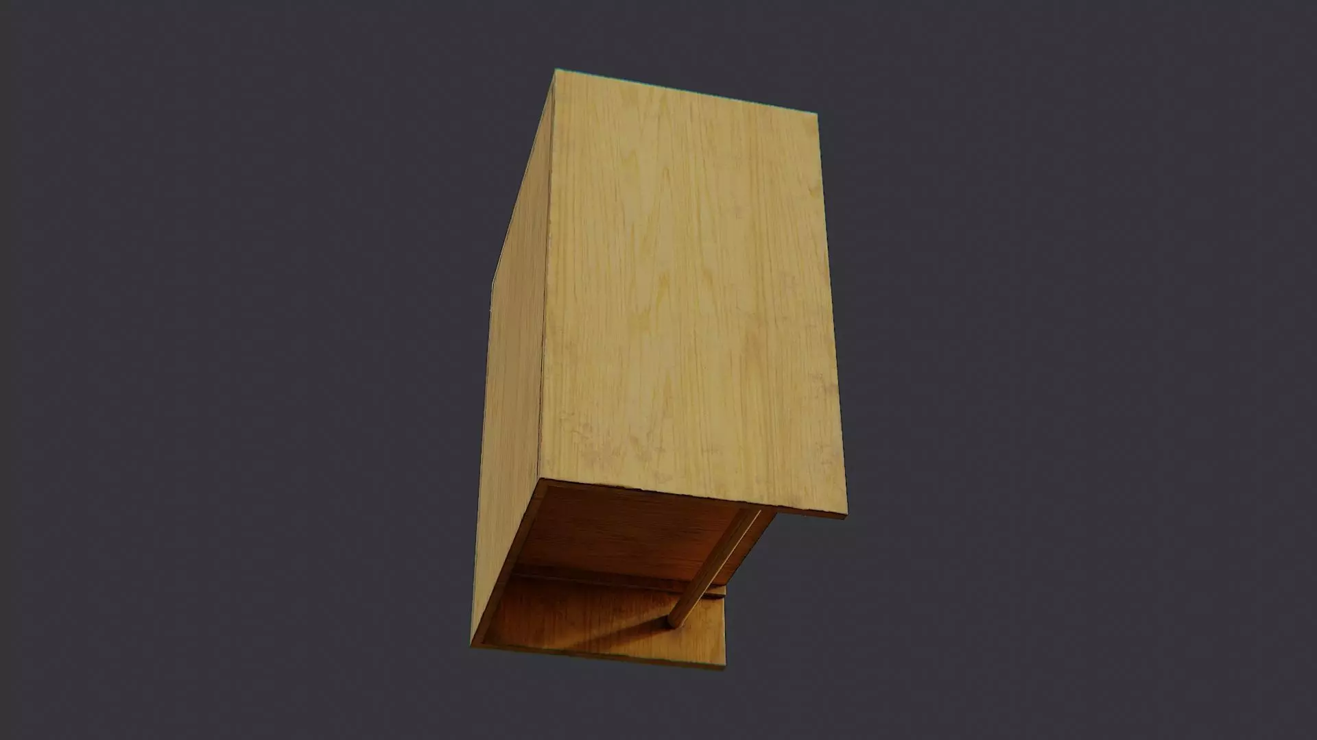 Barracks Wood Shelf with 3 Shelves Low-poly 3D model_5