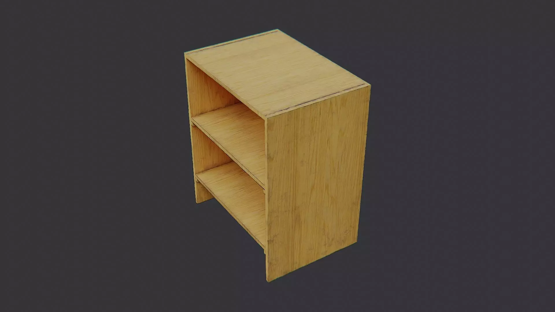 Barracks Wood Shelf with 3 Shelves Low-poly 3D model_3