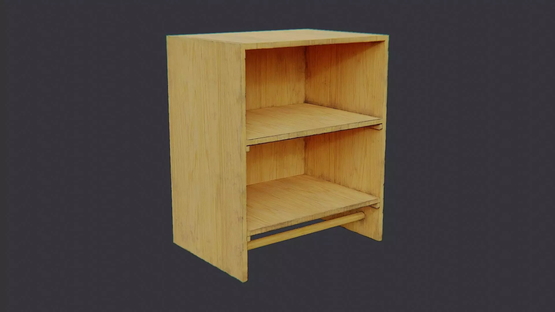 Barracks Wood Shelf with 3 Shelves Low-poly 3D model_2
