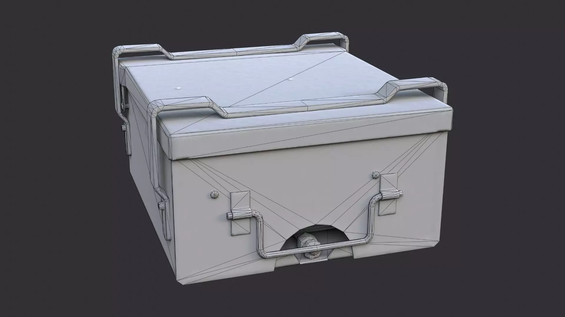 USA Field Cooking Burner Box Low-poly 3D model_7
