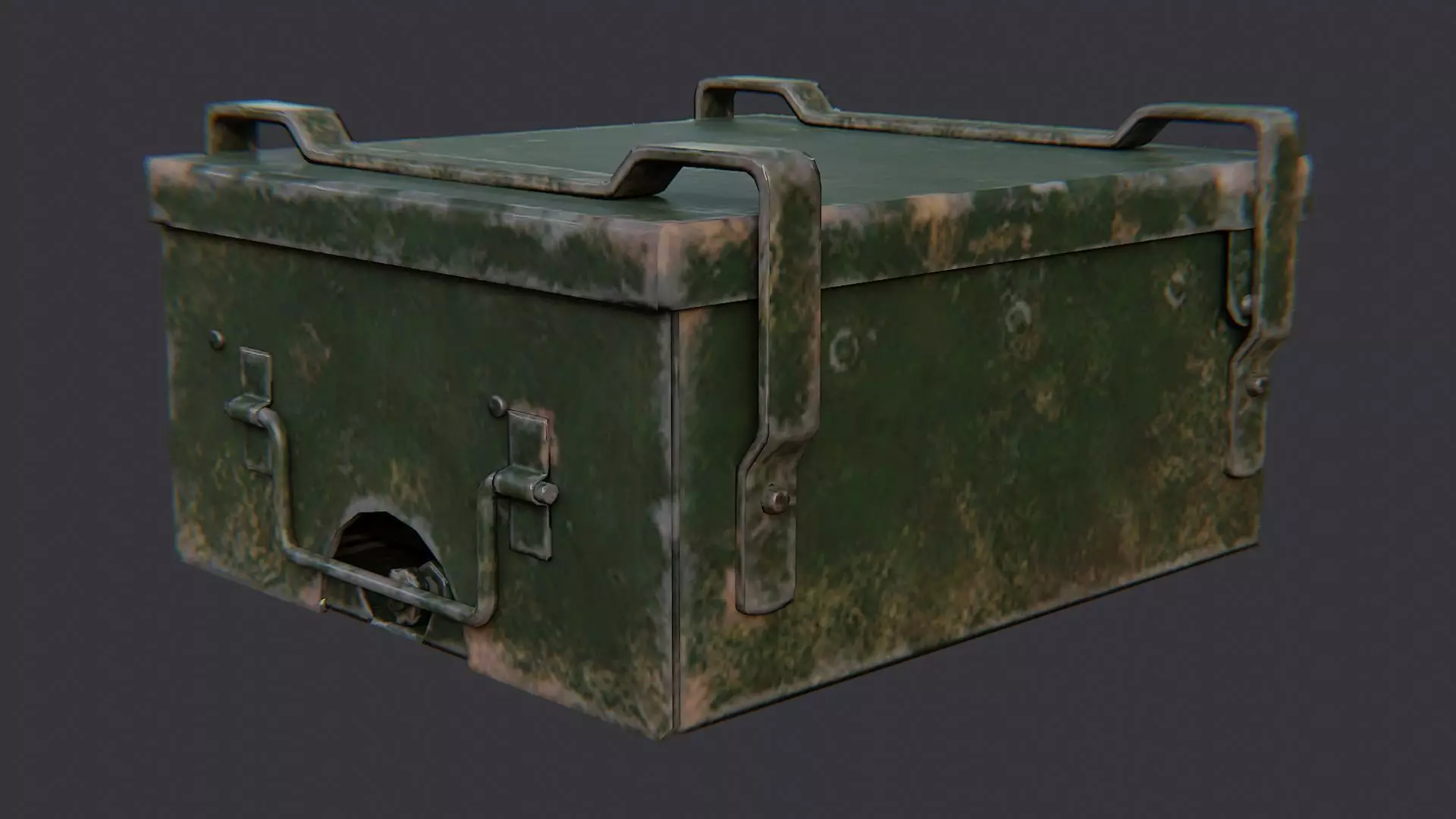 USA Field Cooking Burner Box Low-poly 3D model_2