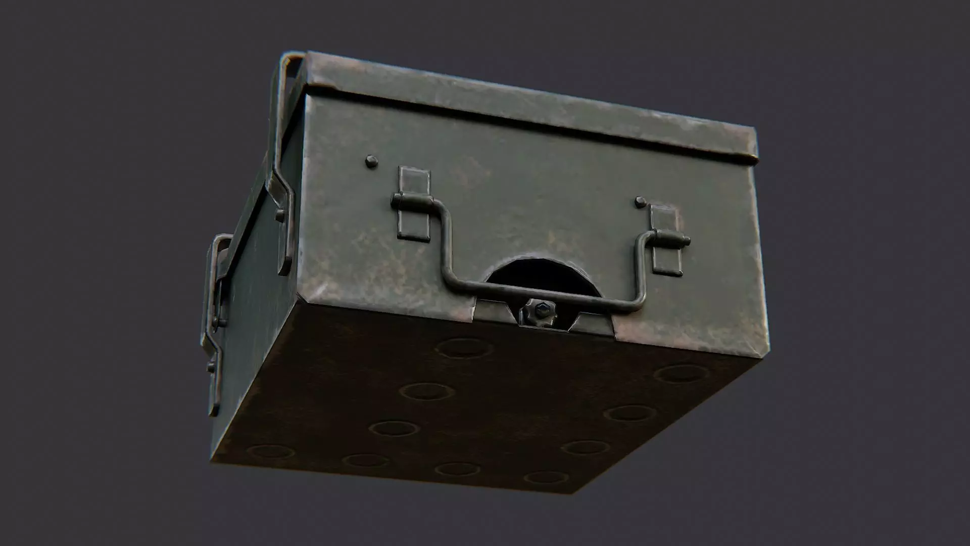 USA Field Cooking Burner Box Low-poly 3D model_5