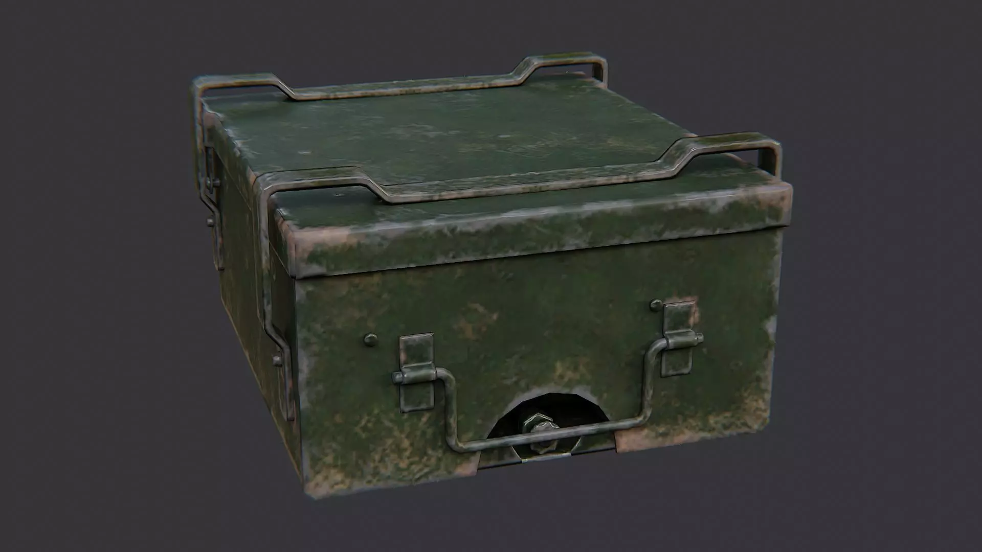 USA Field Cooking Burner Box Low-poly 3D model_0