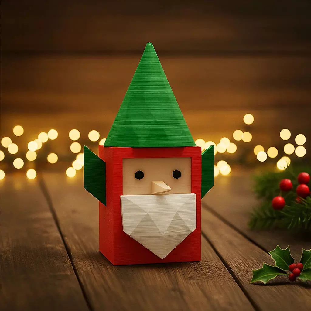 Christmas elf paper craft 3D print model_0