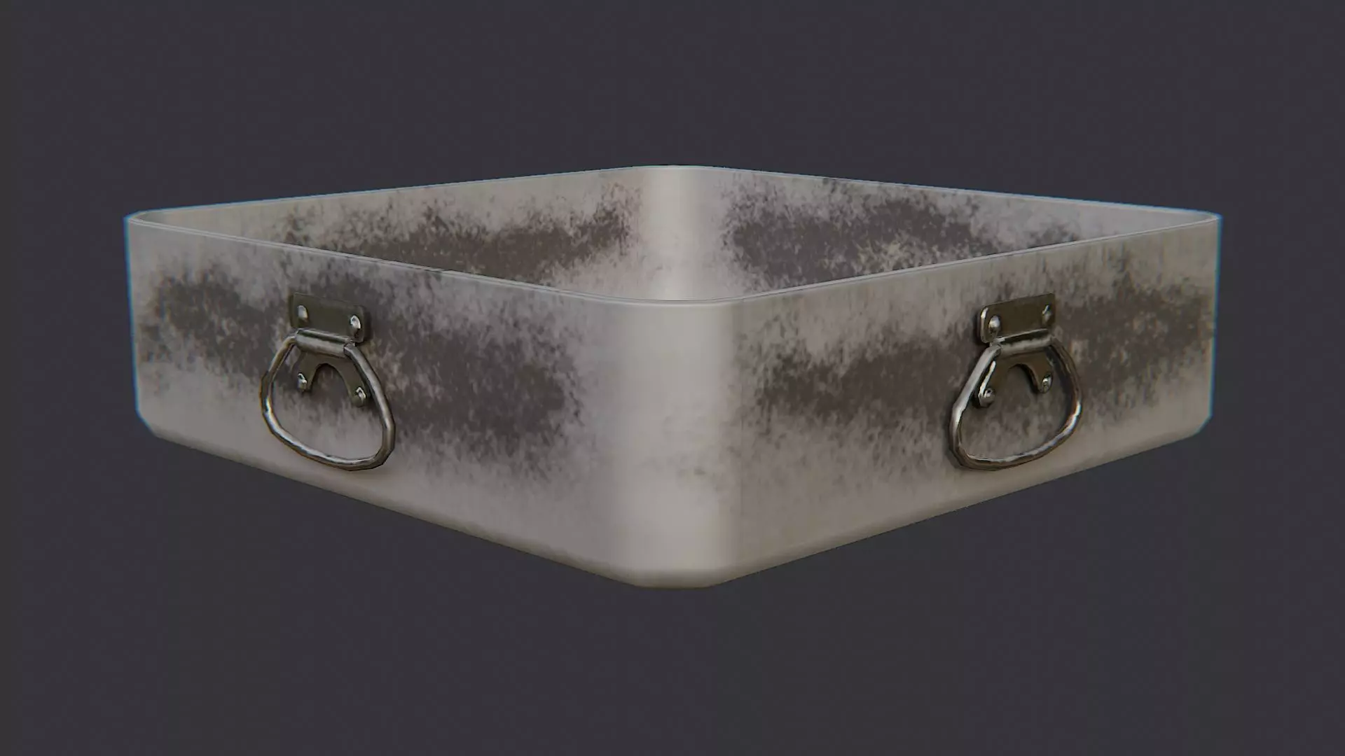 USA Chuck Box Pan with Handles Low-poly 3D model_2