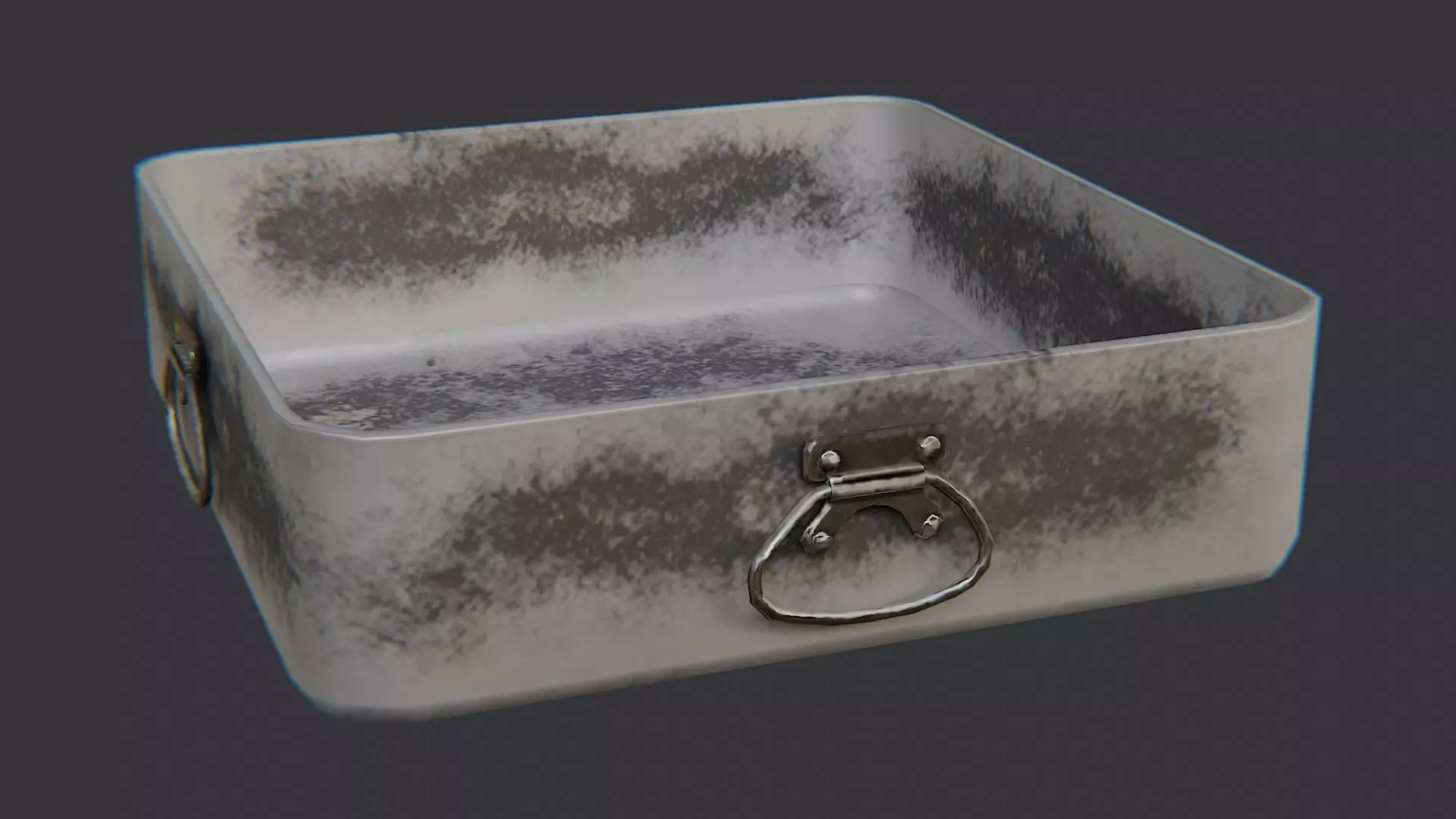 USA Chuck Box Pan with Handles Low-poly 3D model_0