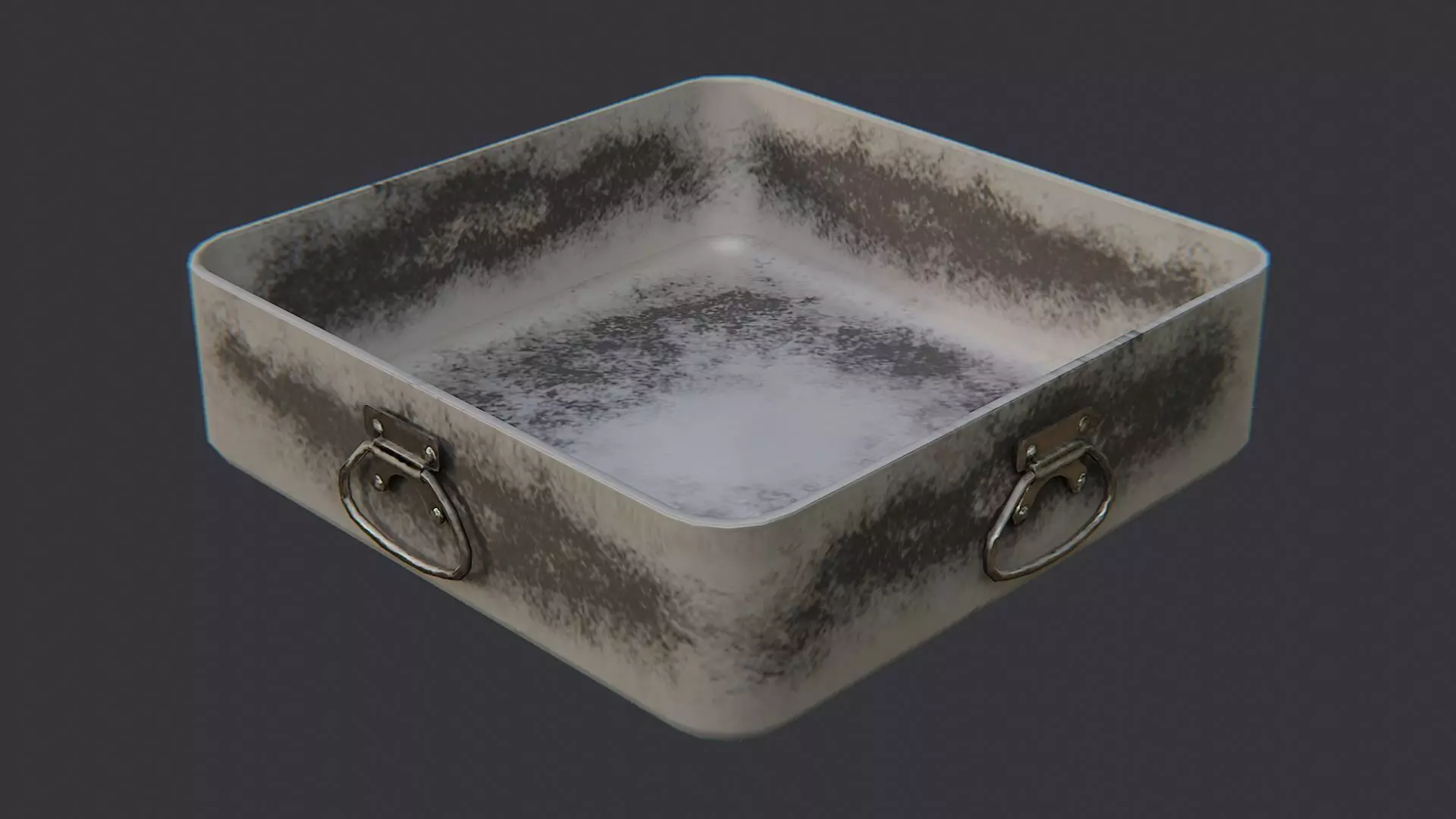 USA Chuck Box Pan with Handles Low-poly 3D model_3