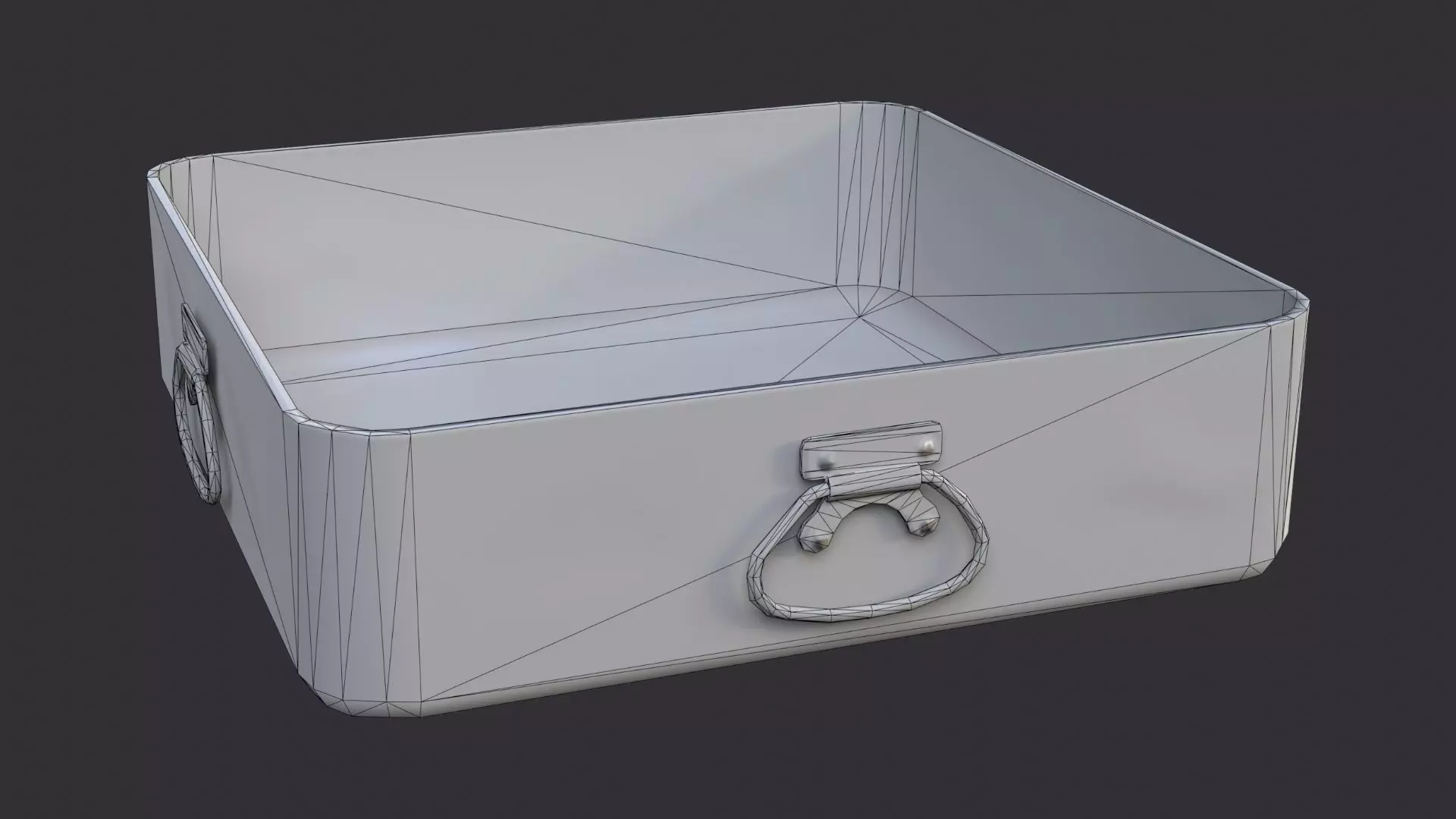 USA Chuck Box Pan with Handles Low-poly 3D model_7