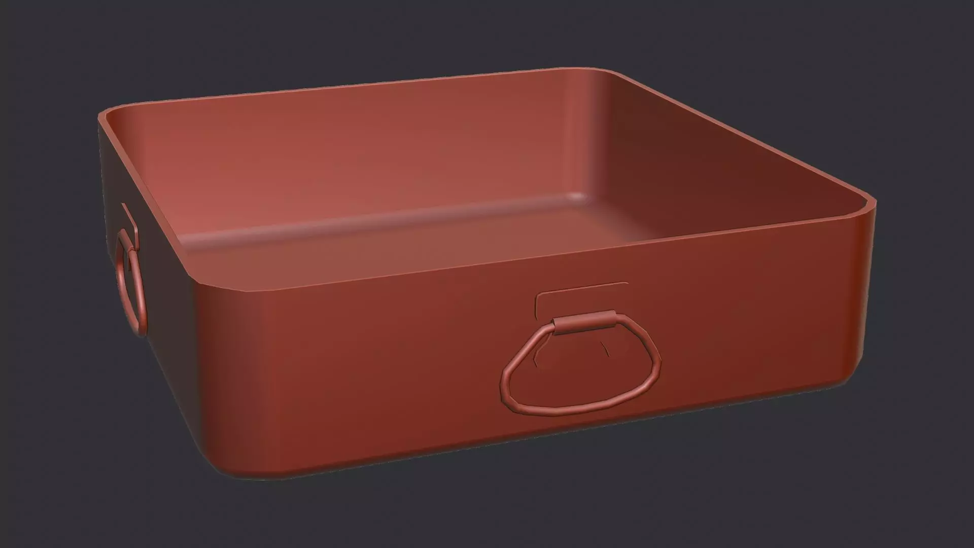 USA Chuck Box Pan with Handles Low-poly 3D model_6
