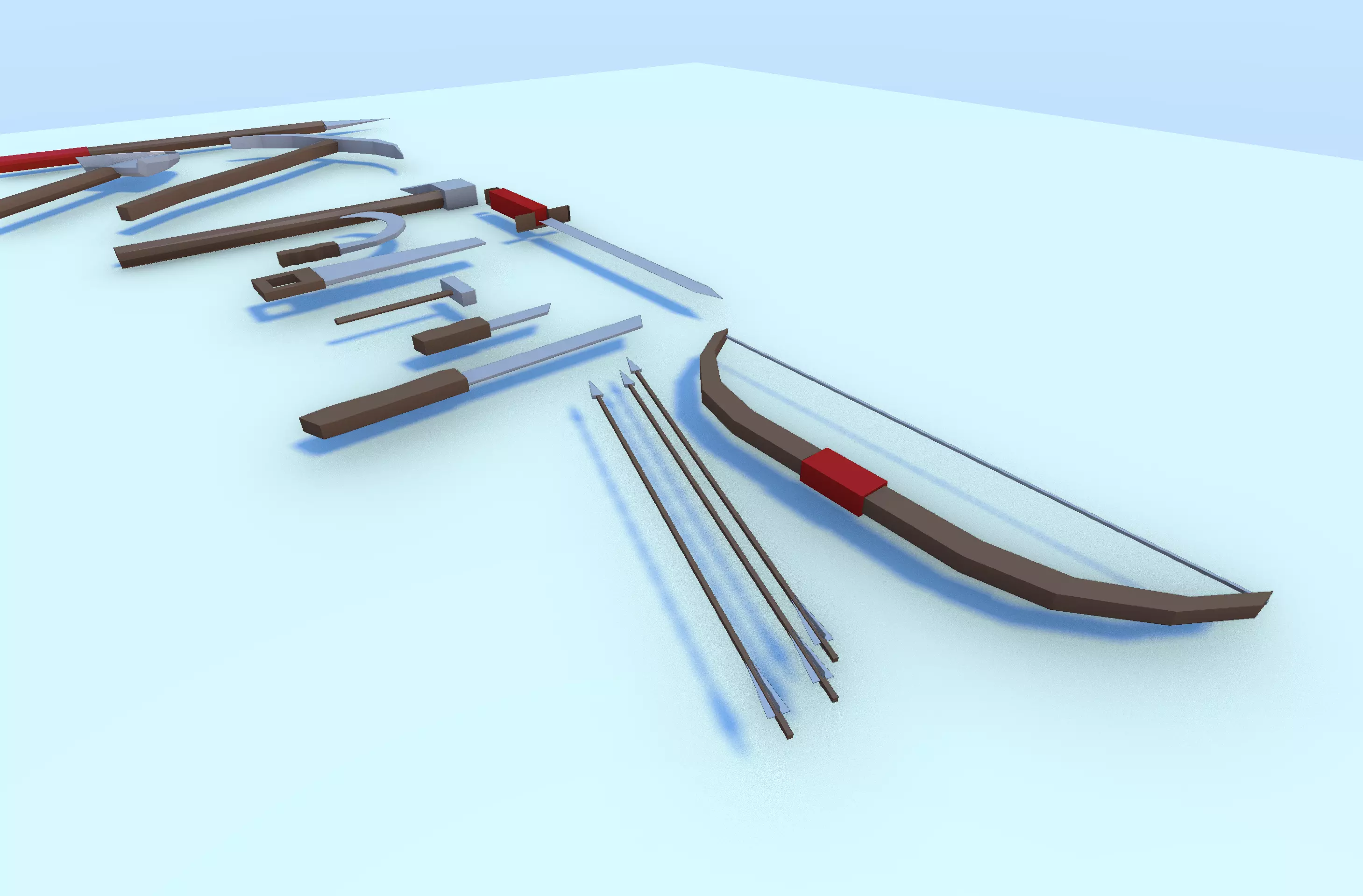 Low Poly Medieval e Survival Tools Pack Low-poly 3D model_2