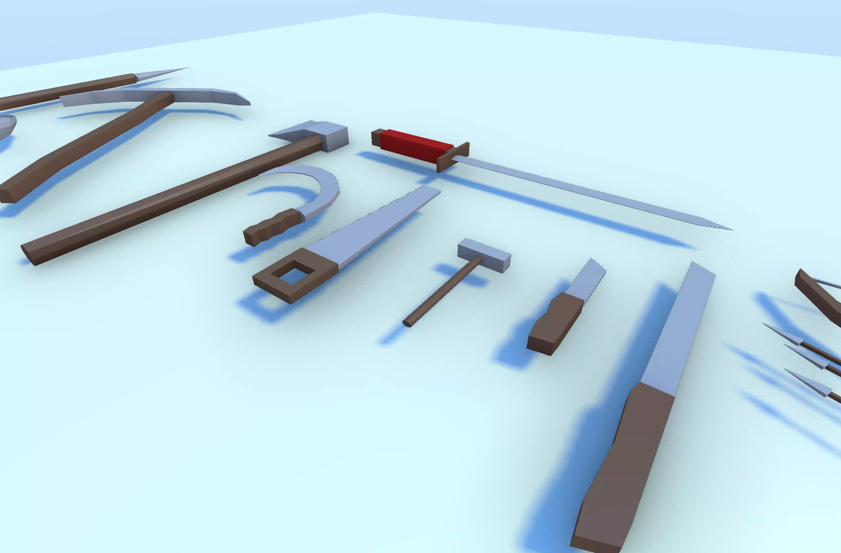 Low Poly Medieval e Survival Tools Pack Low-poly 3D model_3