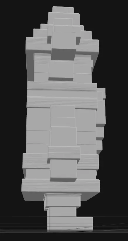 pixel art Santa Claus figurine 3D print model_5