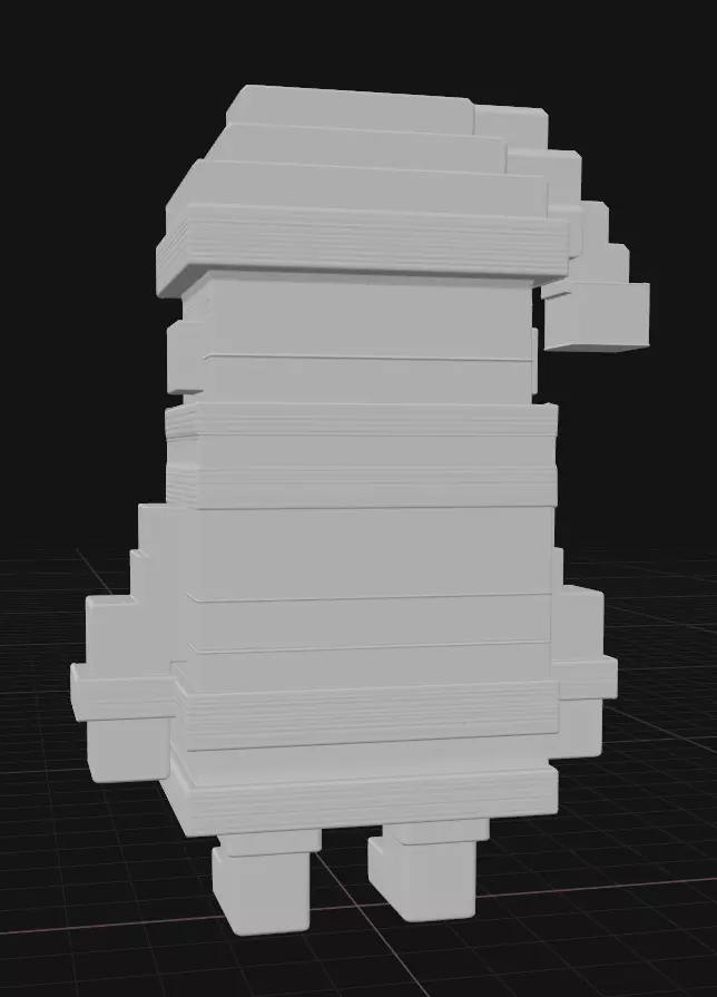 pixel art Santa Claus figurine 3D print model_4