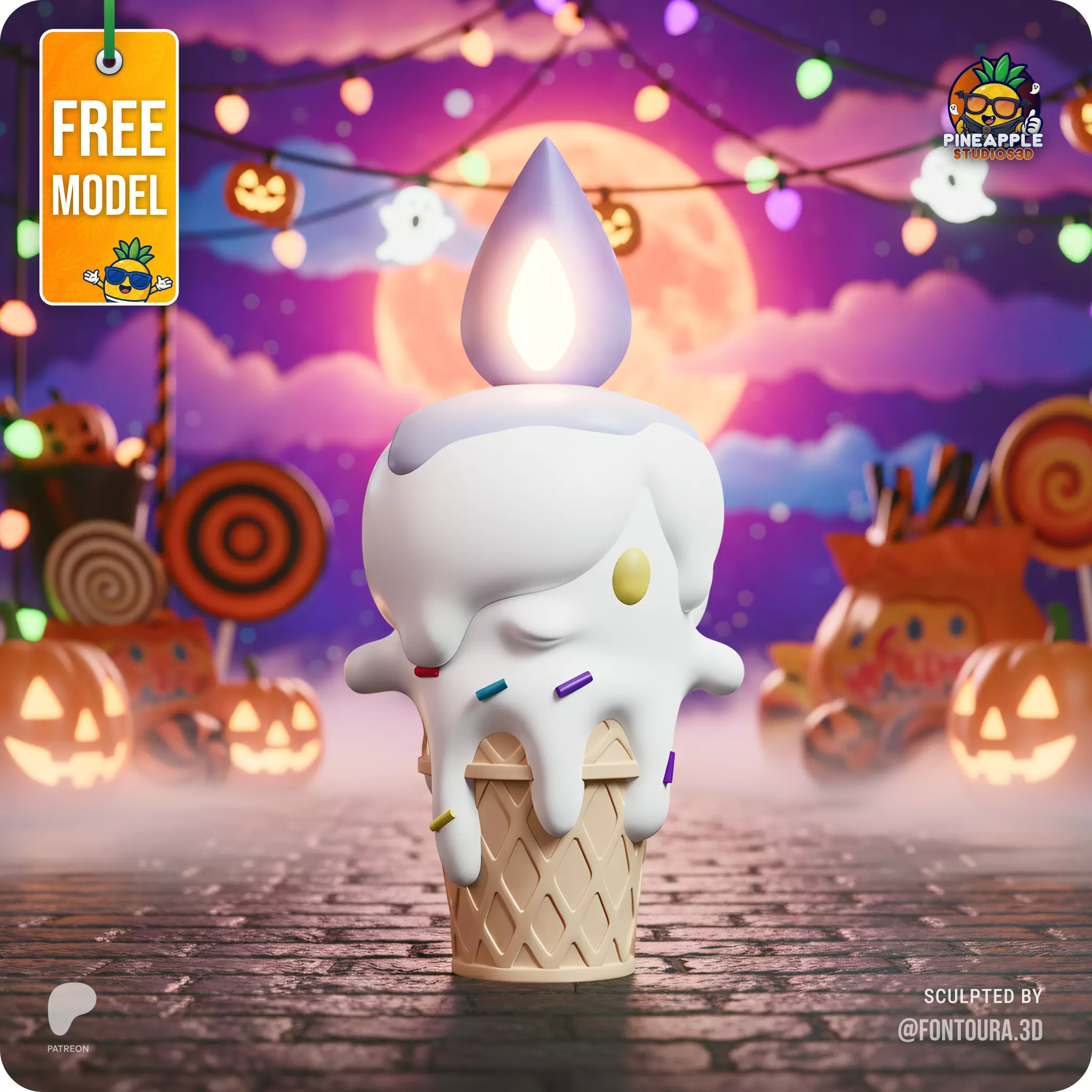Pokemon - Litwick Ice Cream Free 3D print model