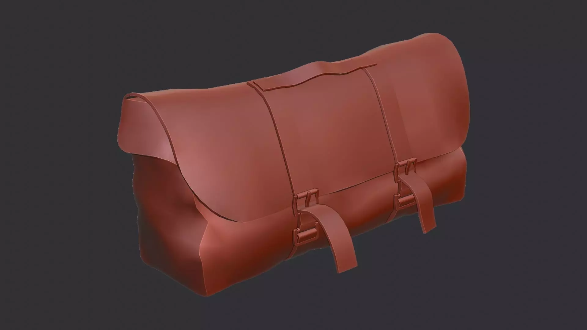 USA Duffel Bag Weathered Canvas Straps Low-poly 3D model_6