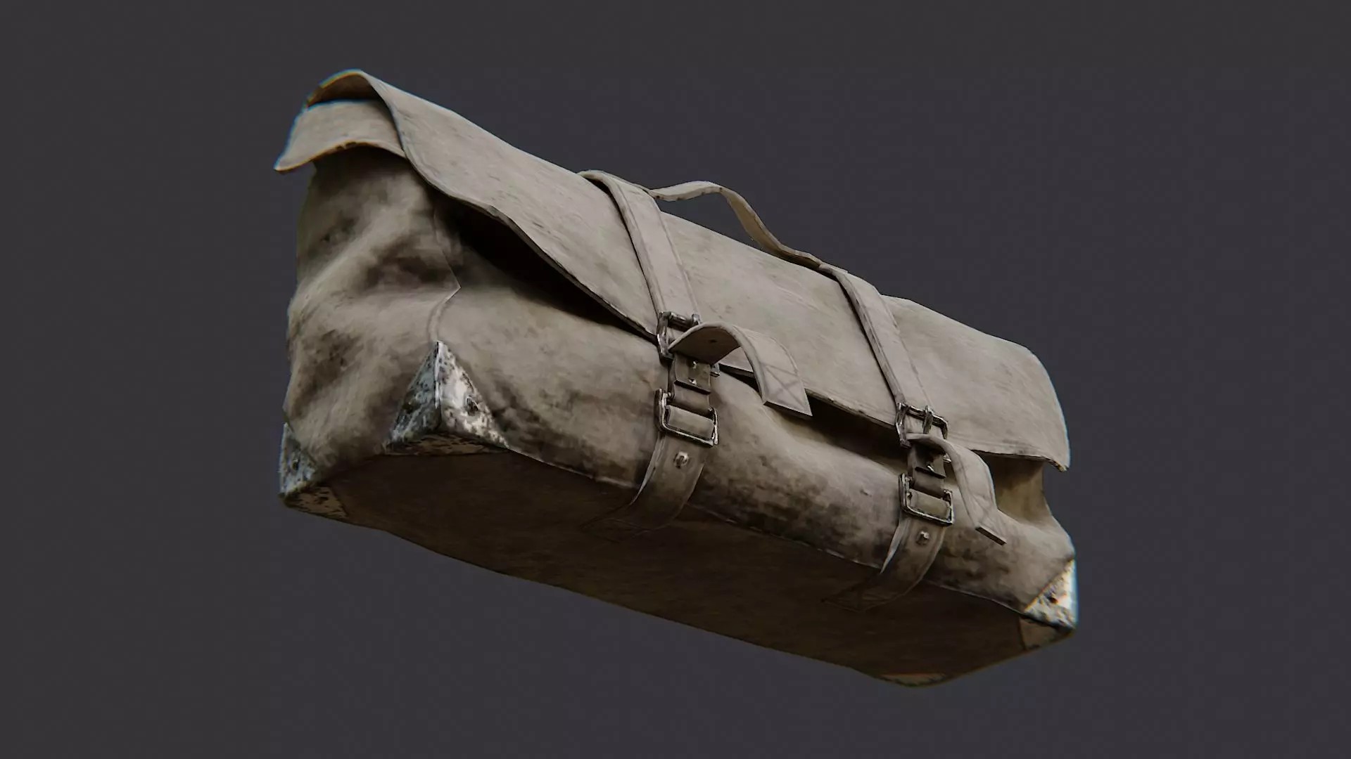 USA Duffel Bag Weathered Canvas Straps Low-poly 3D model_5