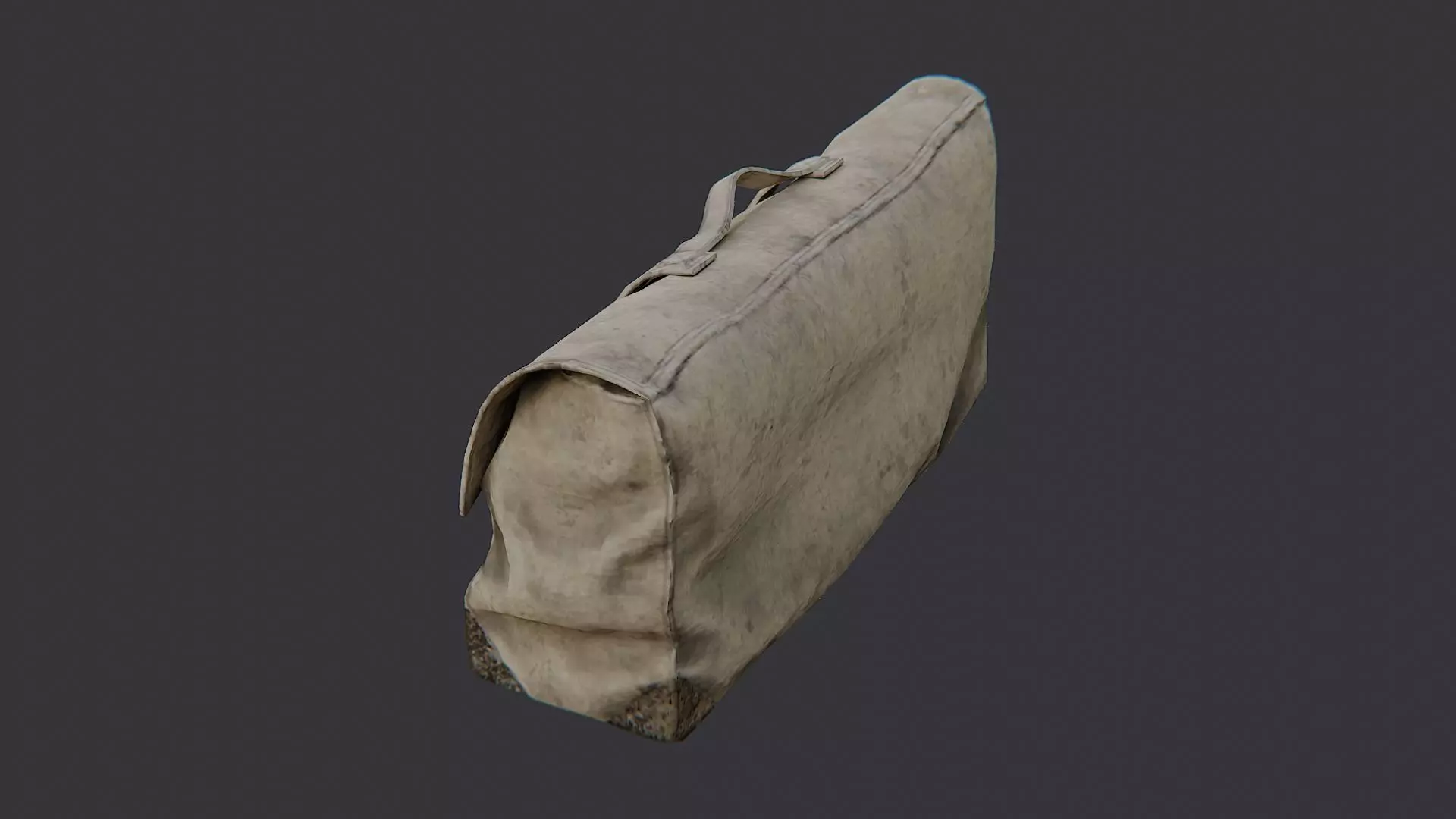 USA Duffel Bag Weathered Canvas Straps Low-poly 3D model_3
