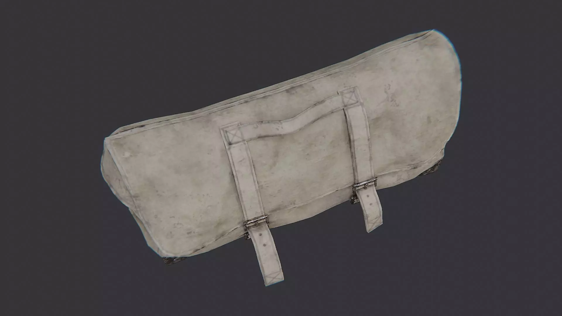 USA Duffel Bag Weathered Canvas Straps Low-poly 3D model_4