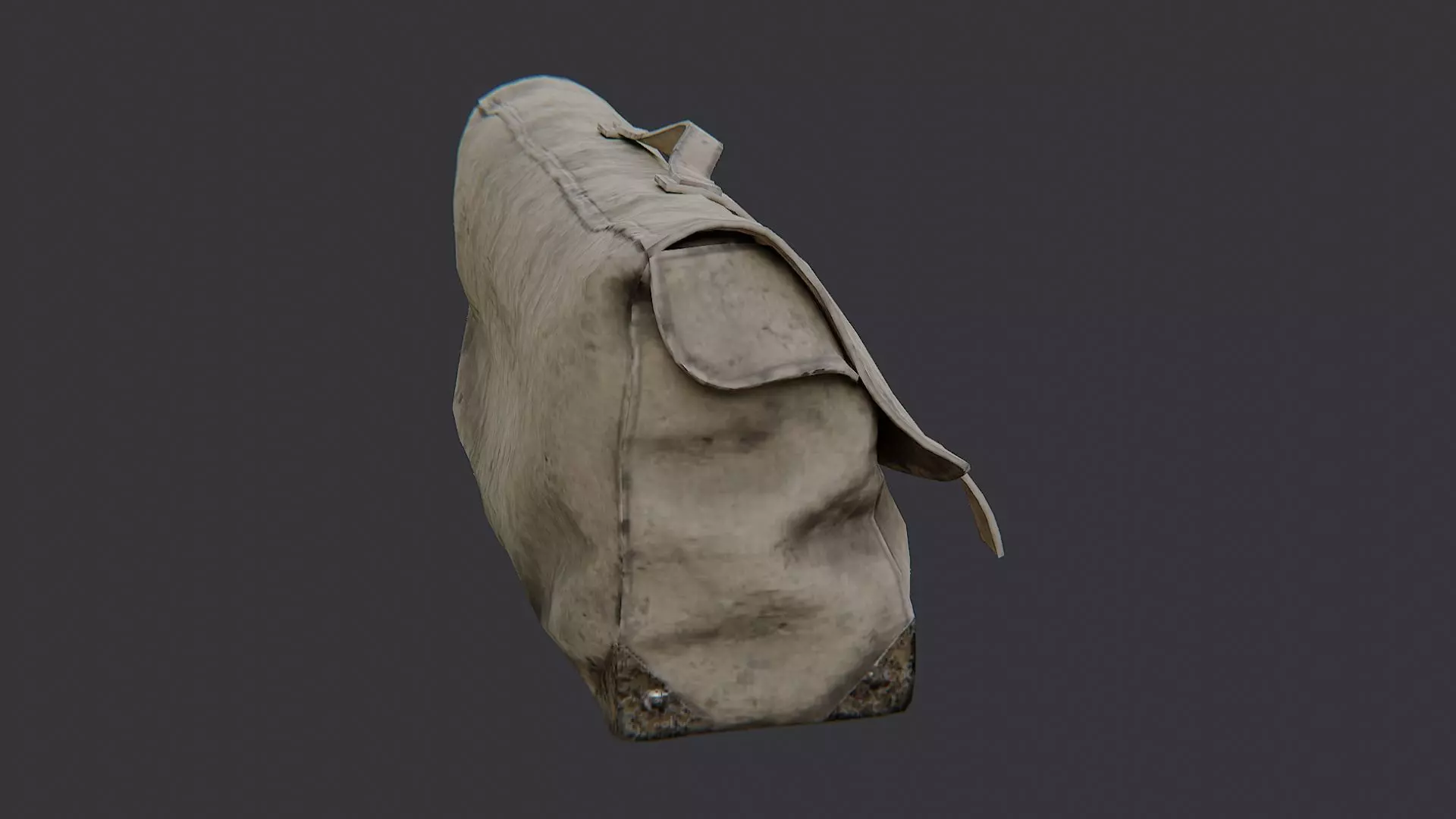 USA Duffel Bag Weathered Canvas Straps Low-poly 3D model_1