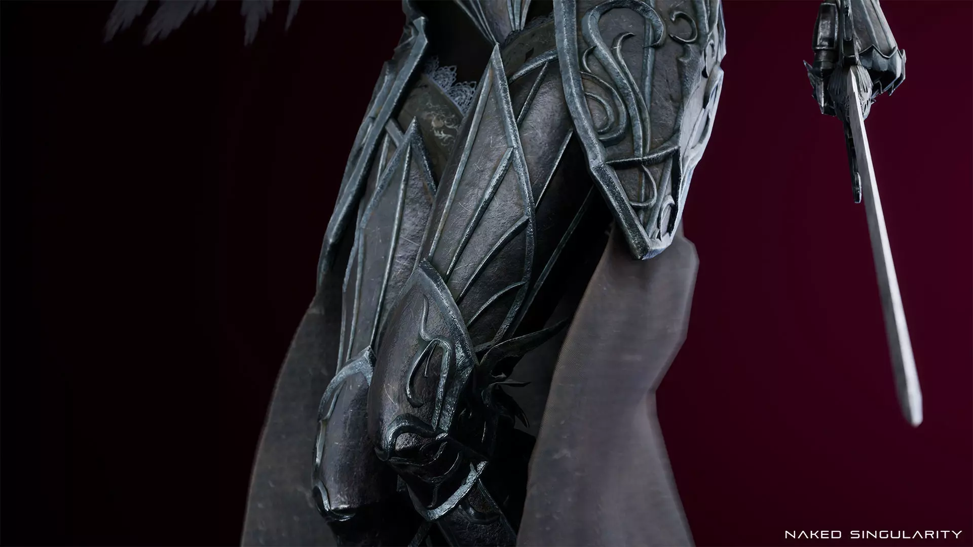 Archangel Valkyrie - Winged Warrior - Game-ready 3D Character Low-poly 3D model_10