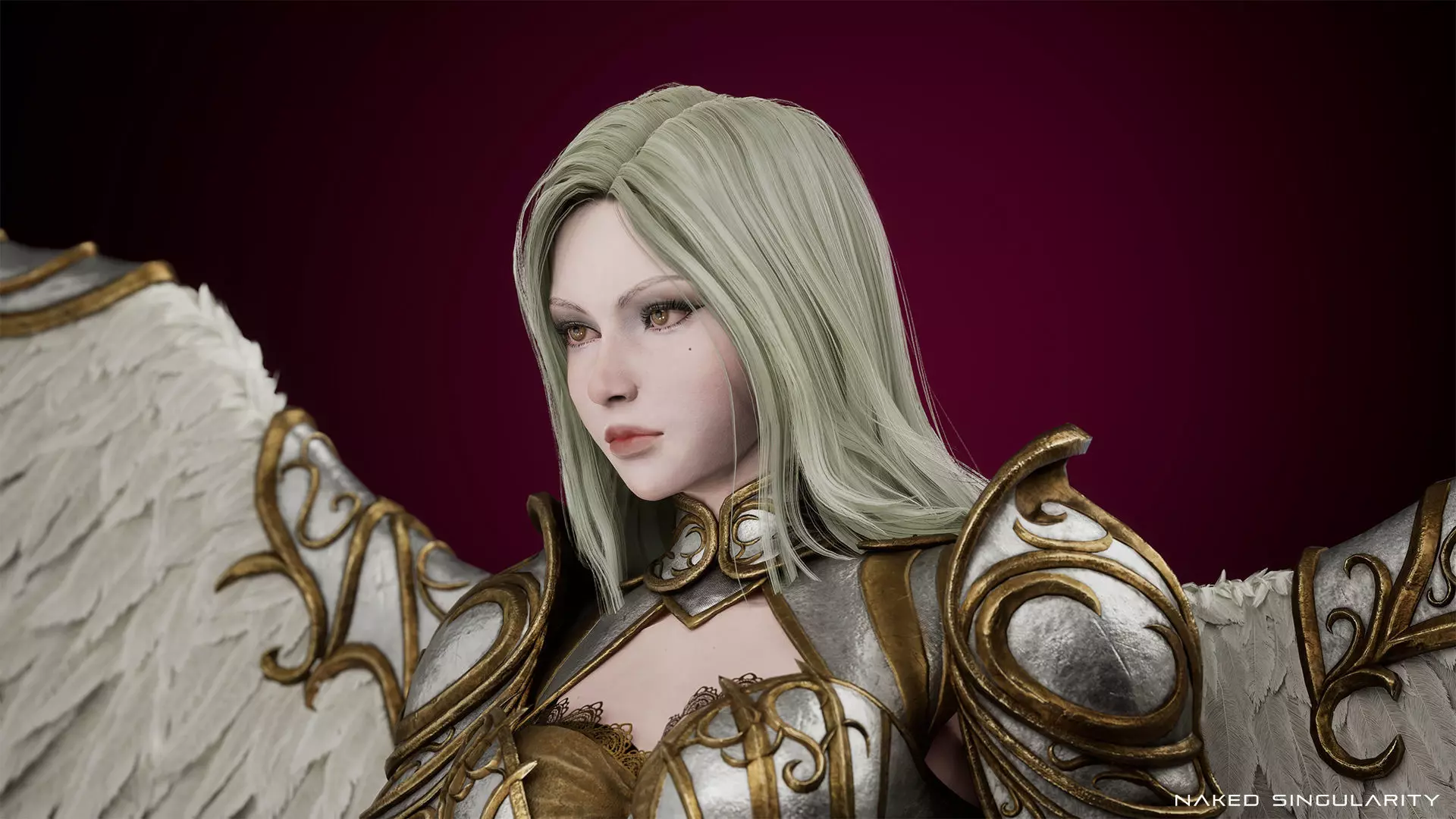 Archangel Valkyrie - Winged Warrior - Game-ready 3D Character Low-poly 3D model_7