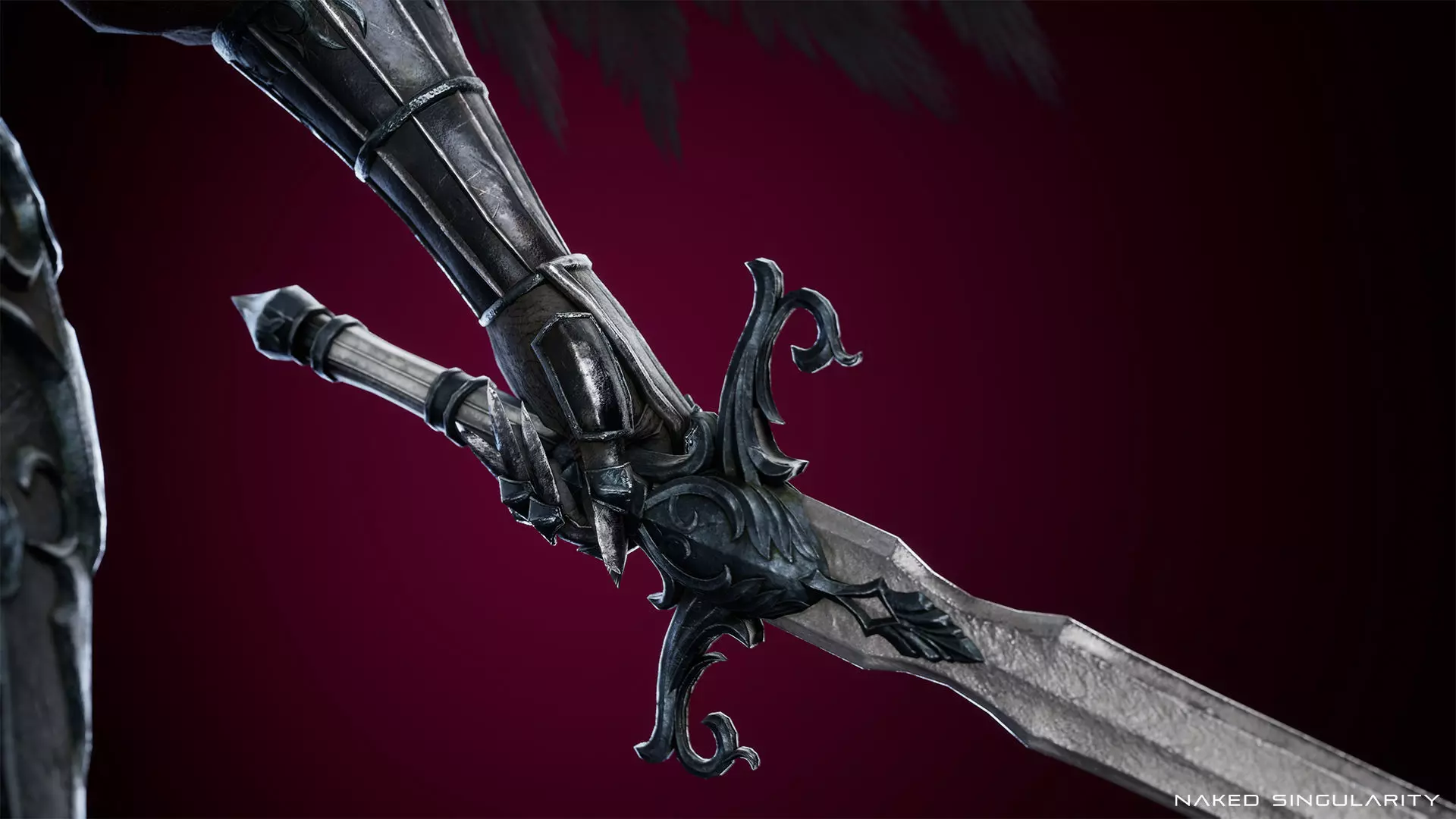 Archangel Valkyrie - Winged Warrior - Game-ready 3D Character Low-poly 3D model_17