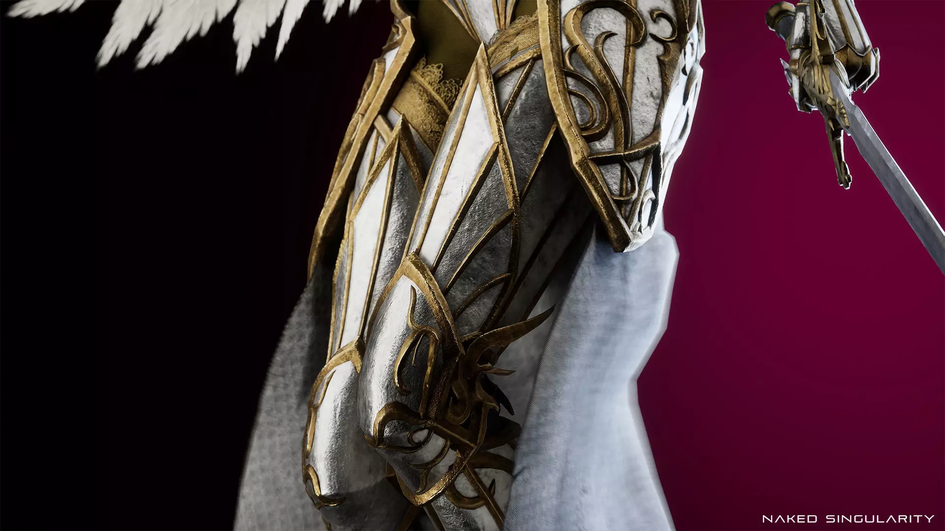 Archangel Valkyrie - Winged Warrior - Game-ready 3D Character Low-poly 3D model_9