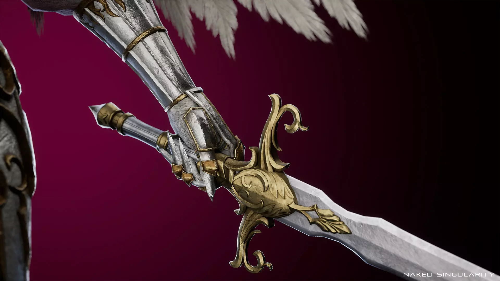 Archangel Valkyrie - Winged Warrior - Game-ready 3D Character Low-poly 3D model_8