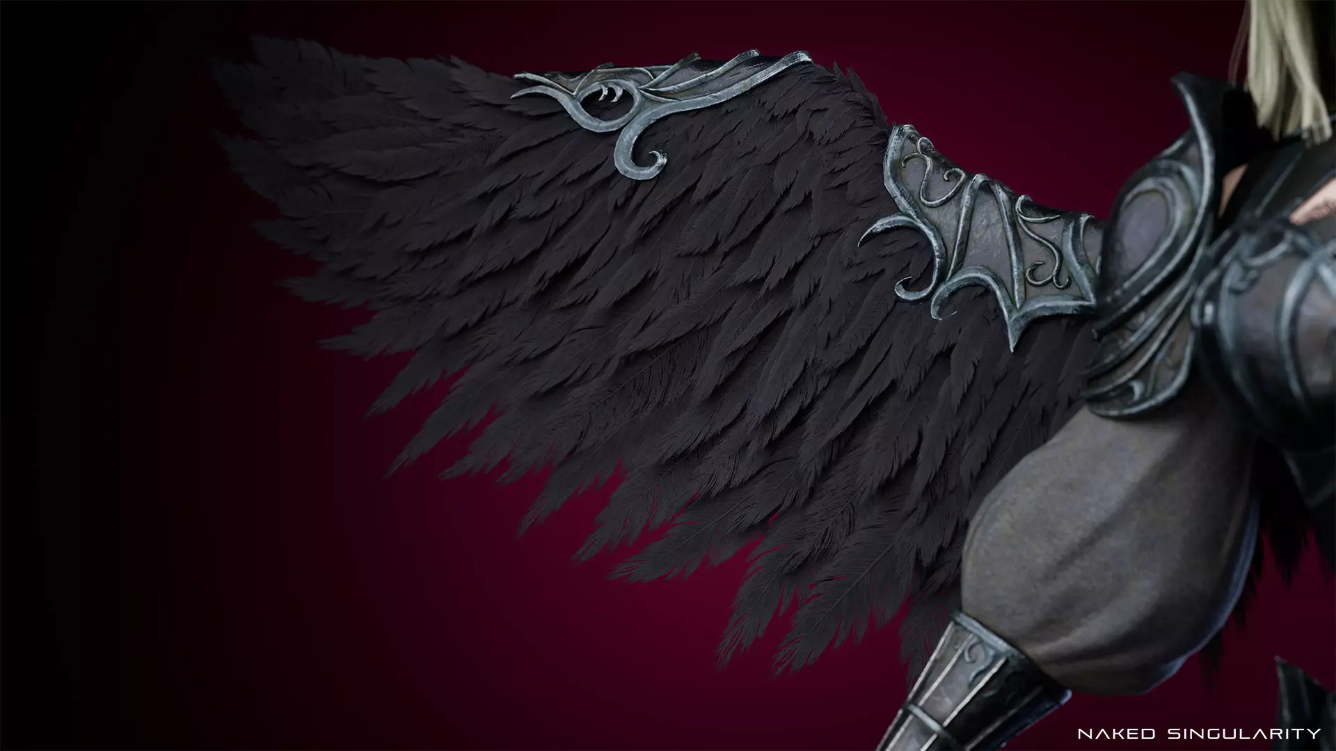 Archangel Valkyrie - Winged Warrior - Game-ready 3D Character Low-poly 3D model_4