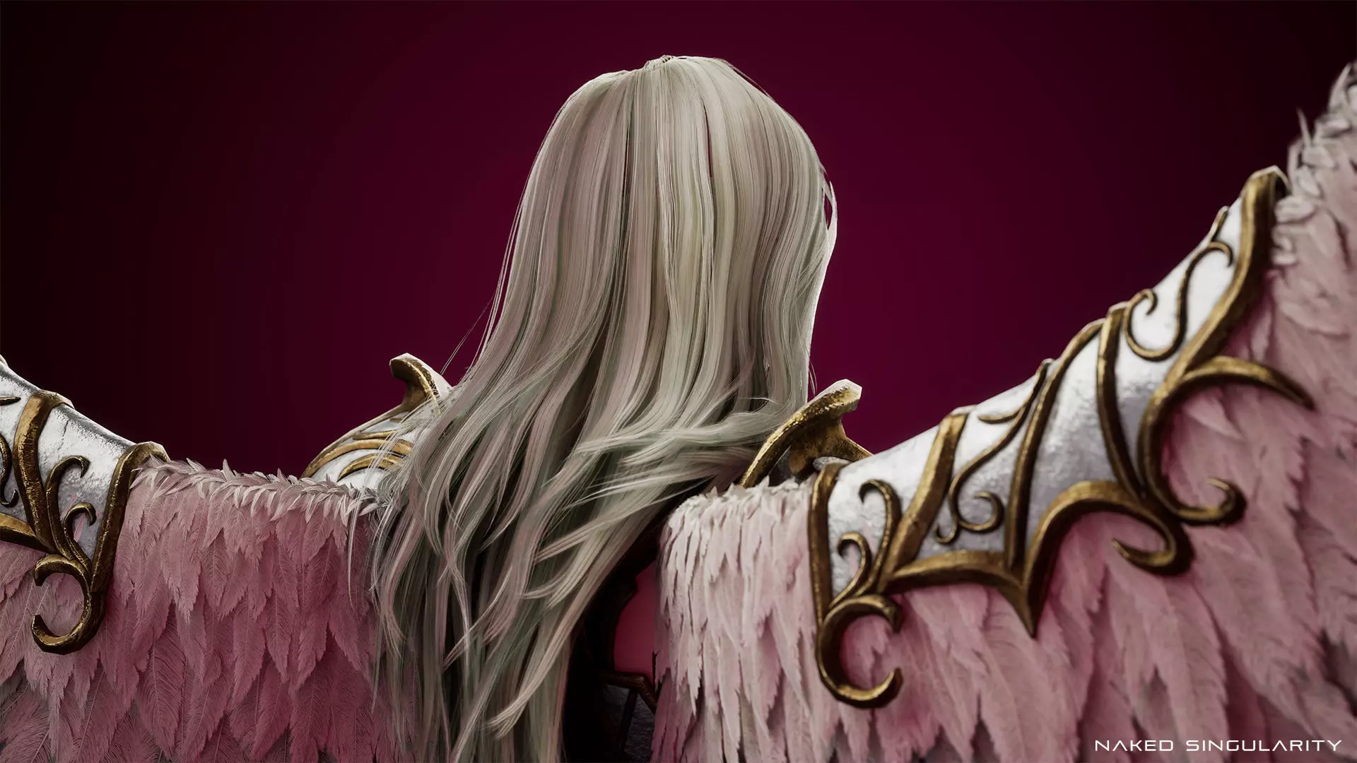 Archangel Valkyrie - Winged Warrior - Game-ready 3D Character Low-poly 3D model_13