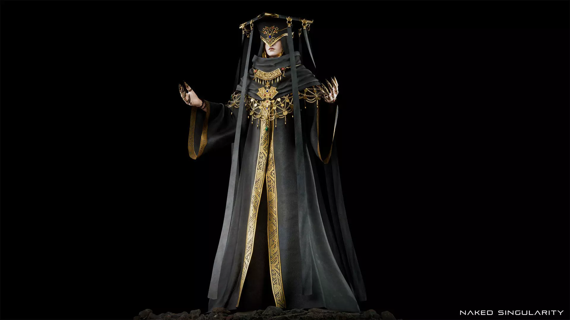 Dark Fantasy Nun - Mage - Wizard - Sorcerer Low-poly 3D model_8