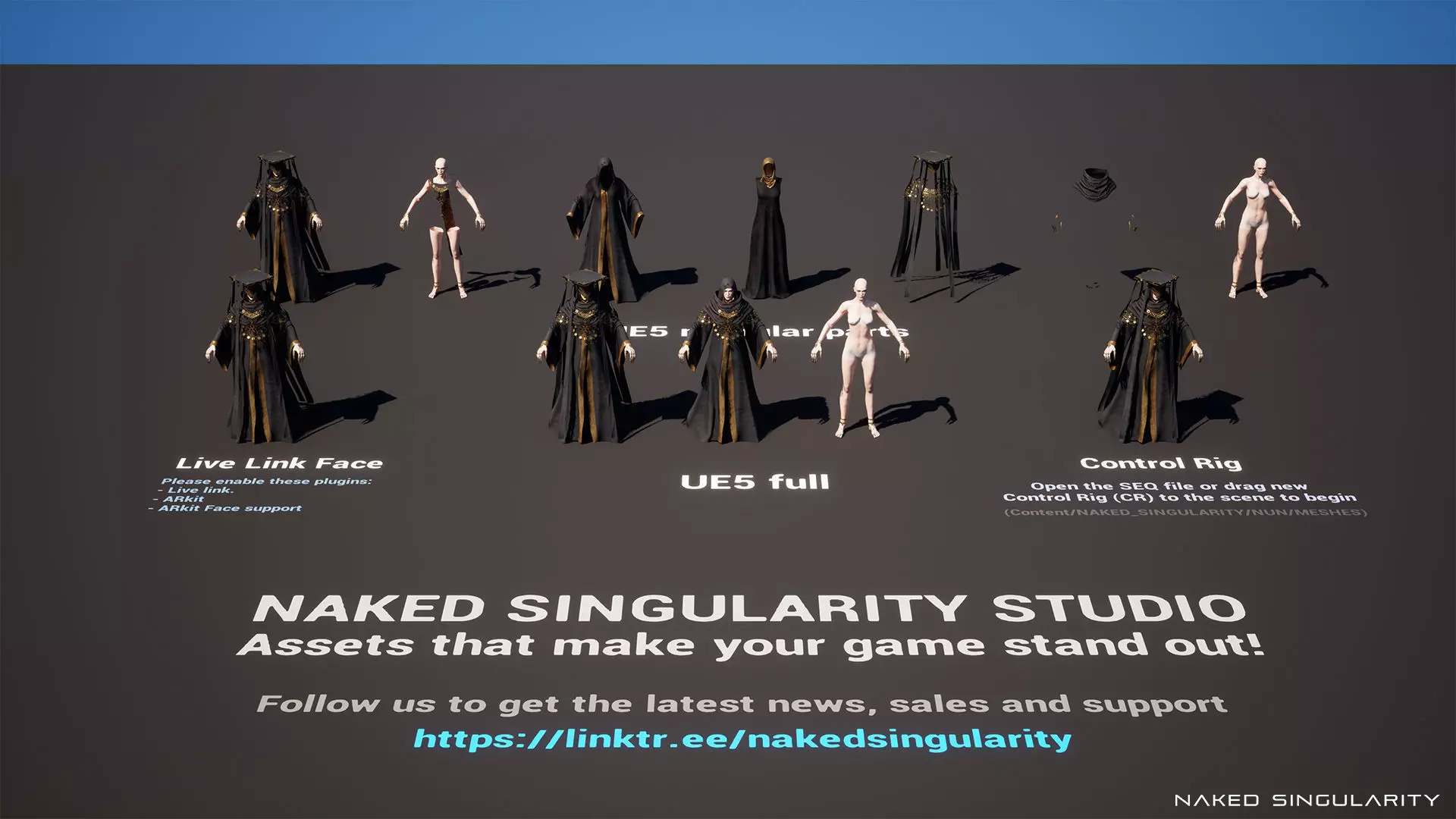 Dark Fantasy Nun - Mage - Wizard - Sorcerer Low-poly 3D model_12