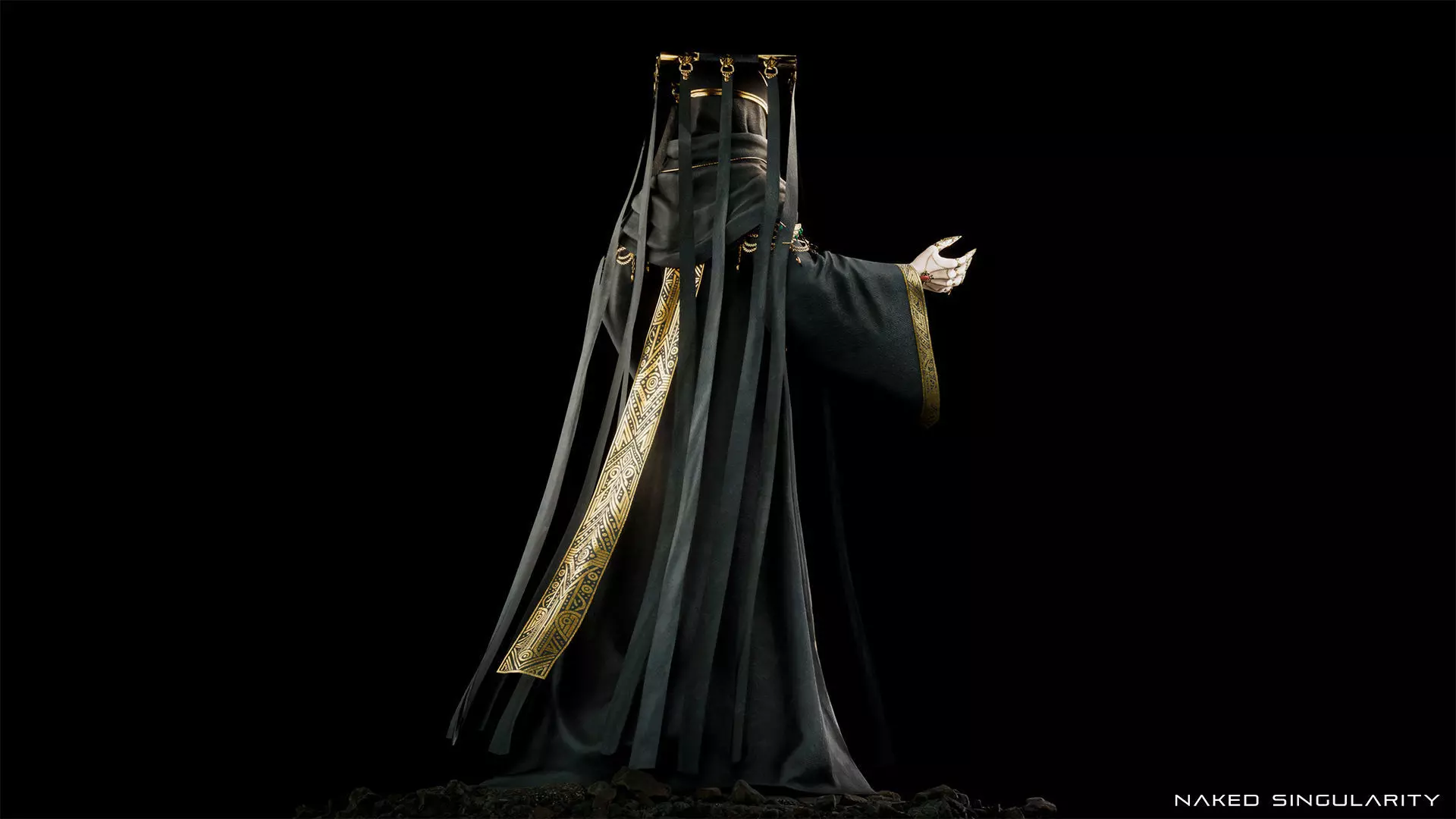 Dark Fantasy Nun - Mage - Wizard - Sorcerer Low-poly 3D model_3