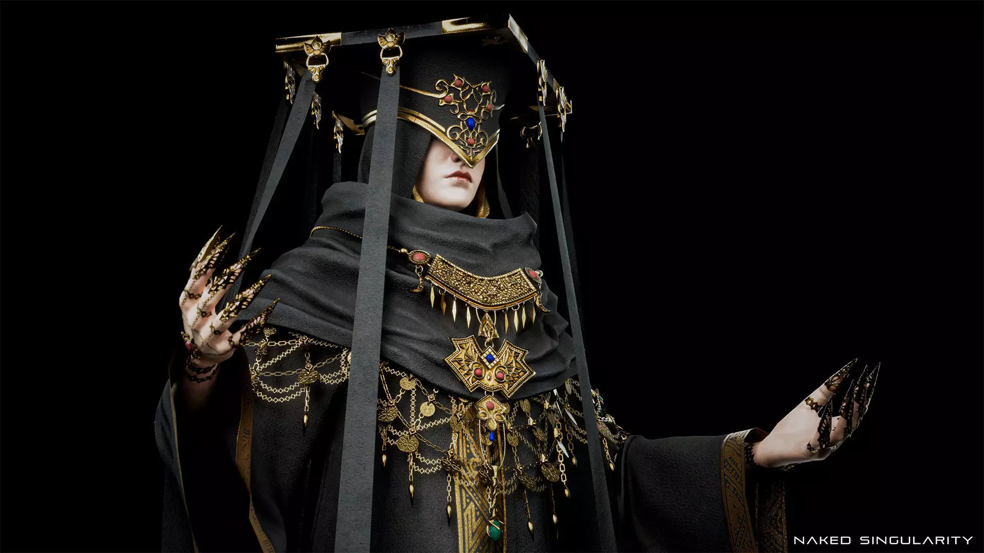 Dark Fantasy Nun - Mage - Wizard - Sorcerer Low-poly 3D model_5