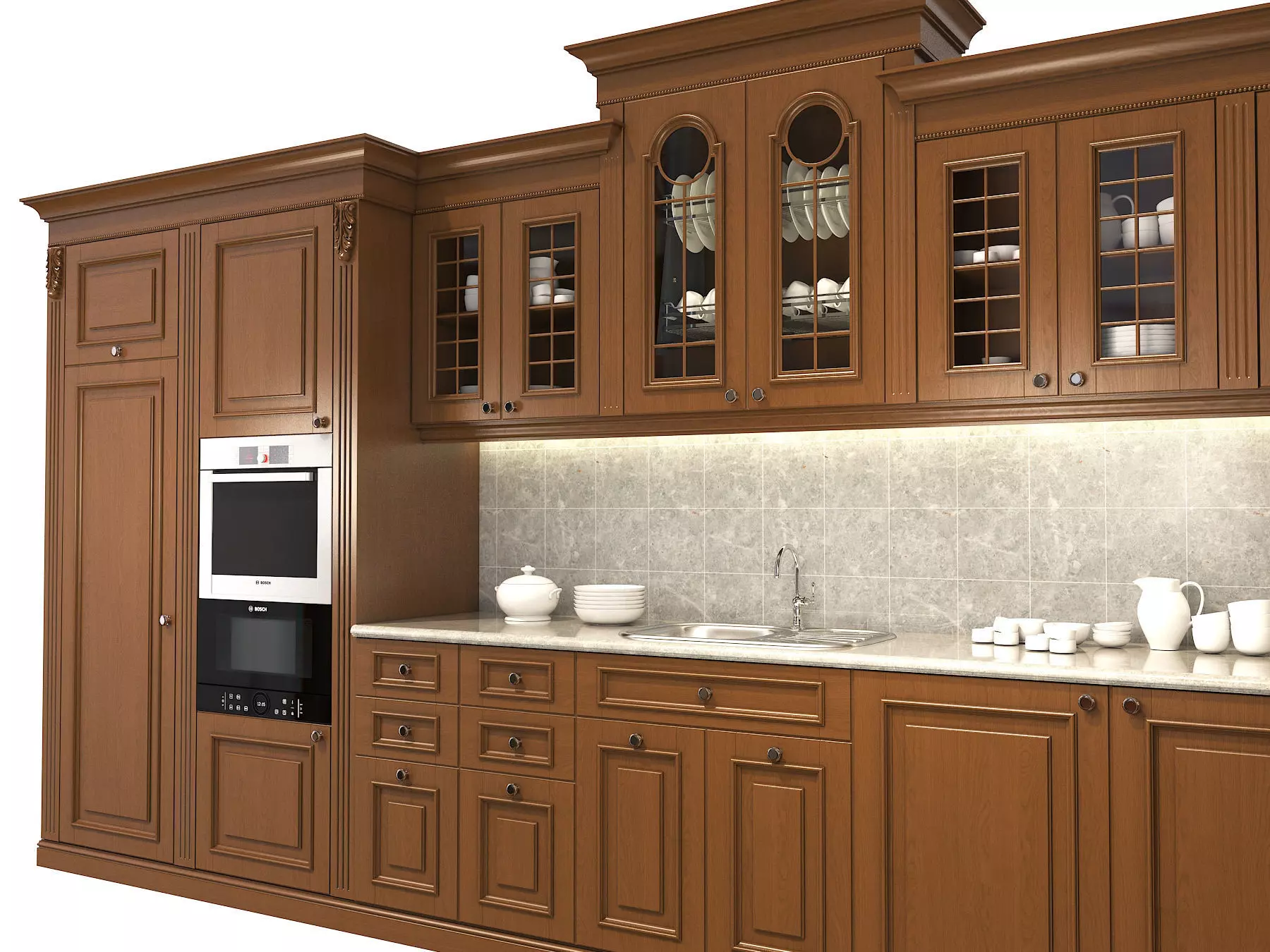 Classic European style Kitchen Cabinet 6 3D model_8